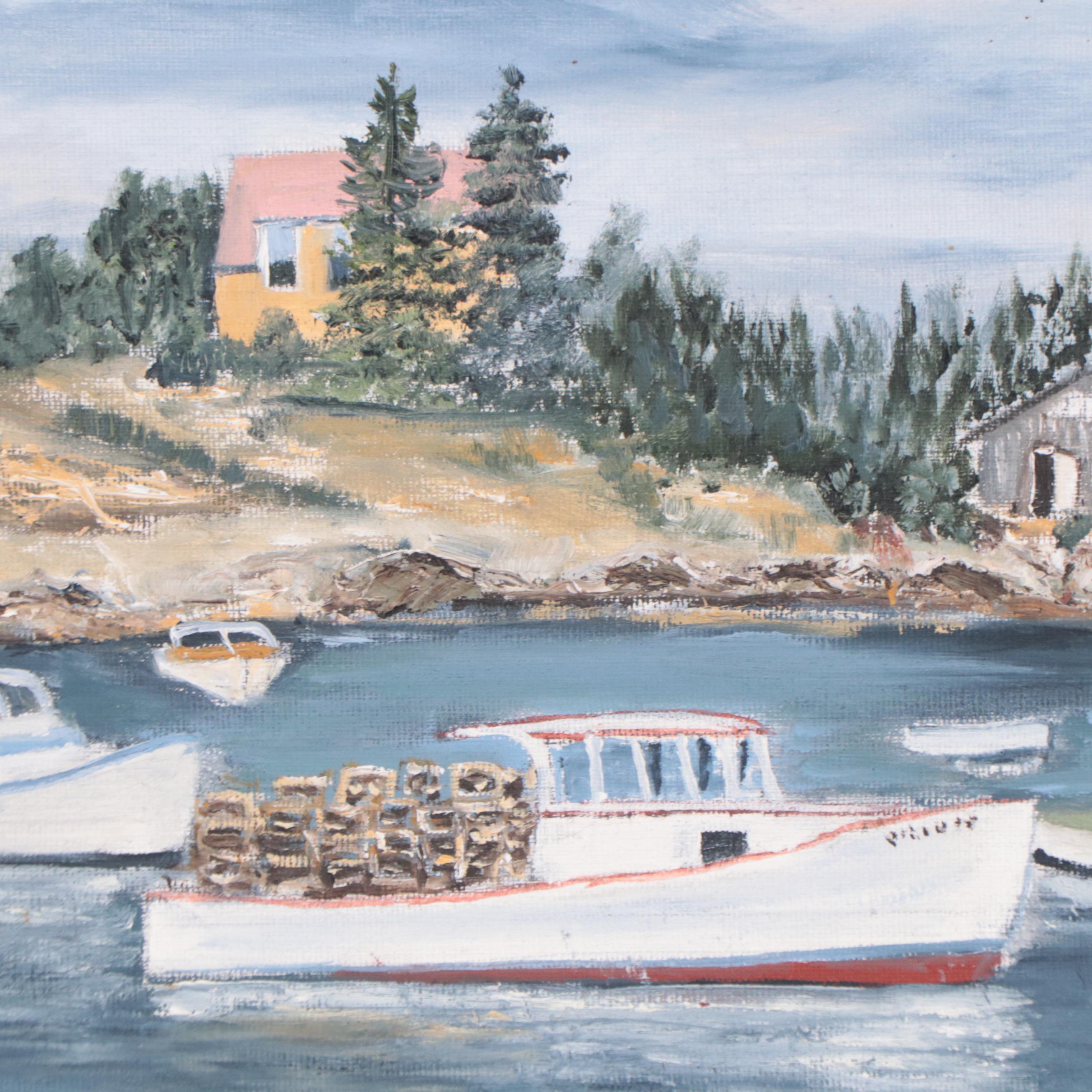 Thelma Peterson Oil Painting "Busy Harbor"