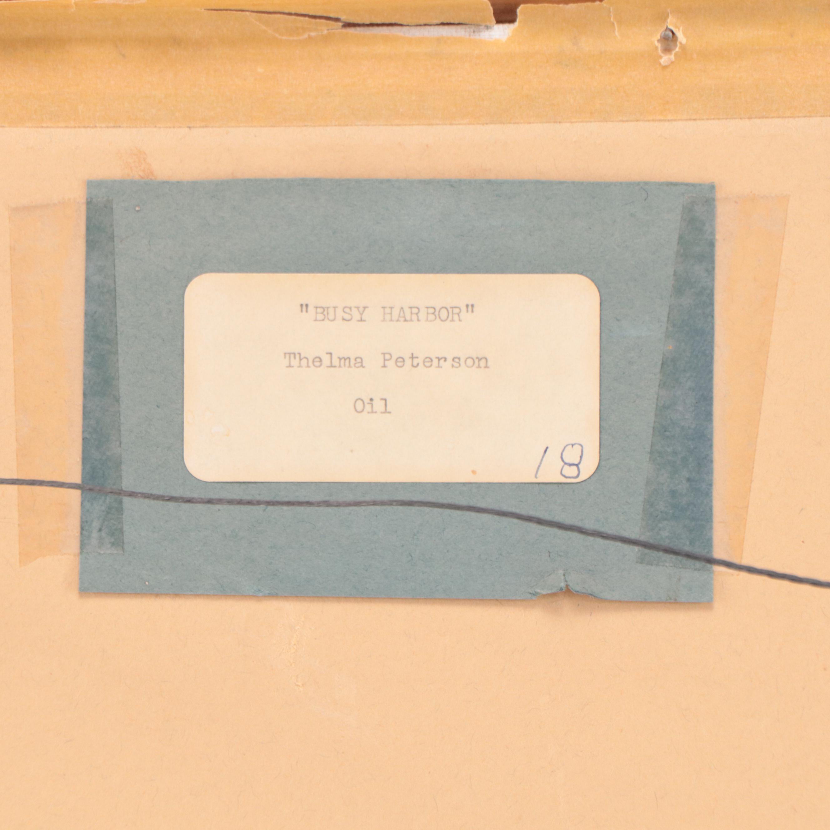 Thelma Peterson Oil Painting "Busy Harbor"