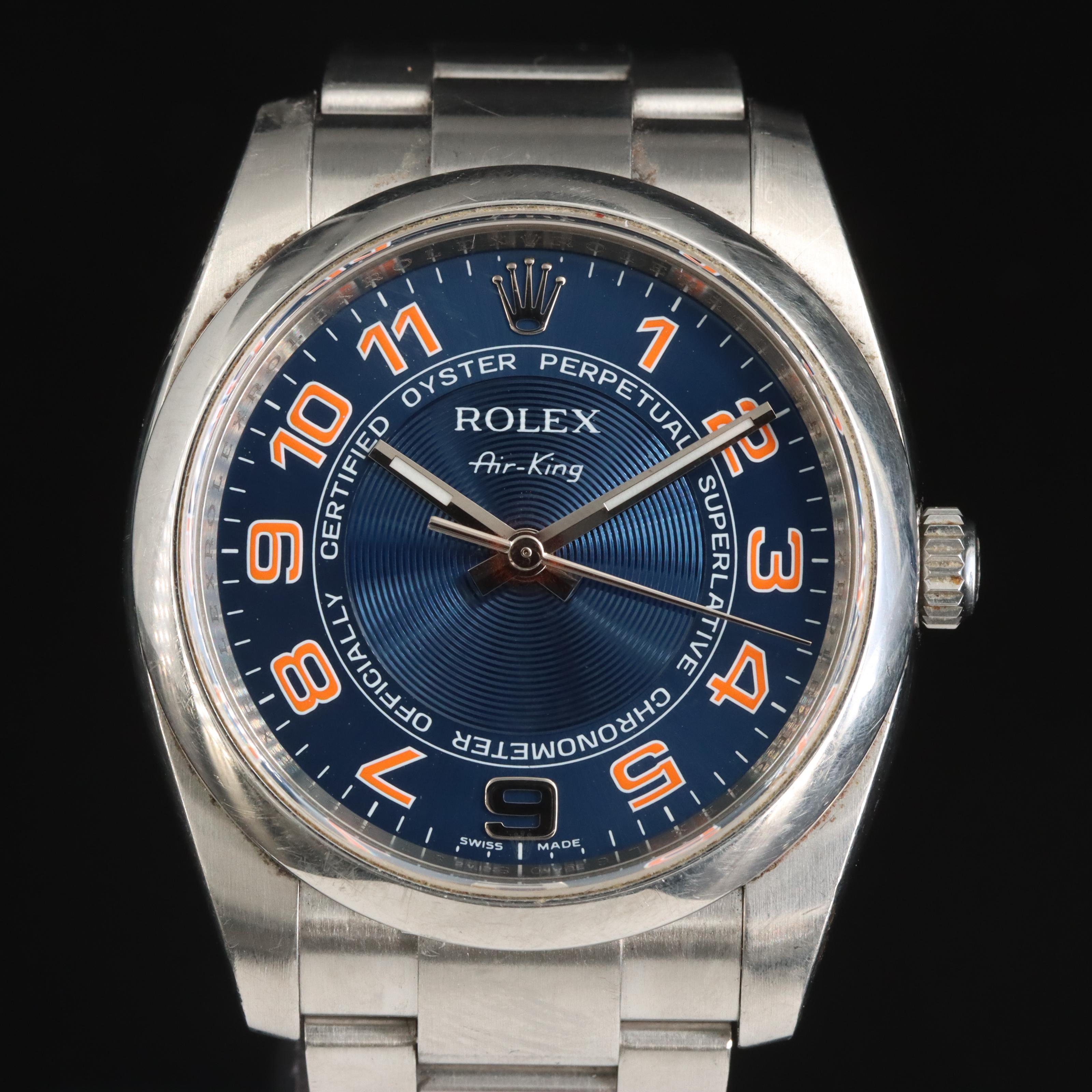 Rolex Oyster Perpetual Air-King Stainless Steel Wriswatch