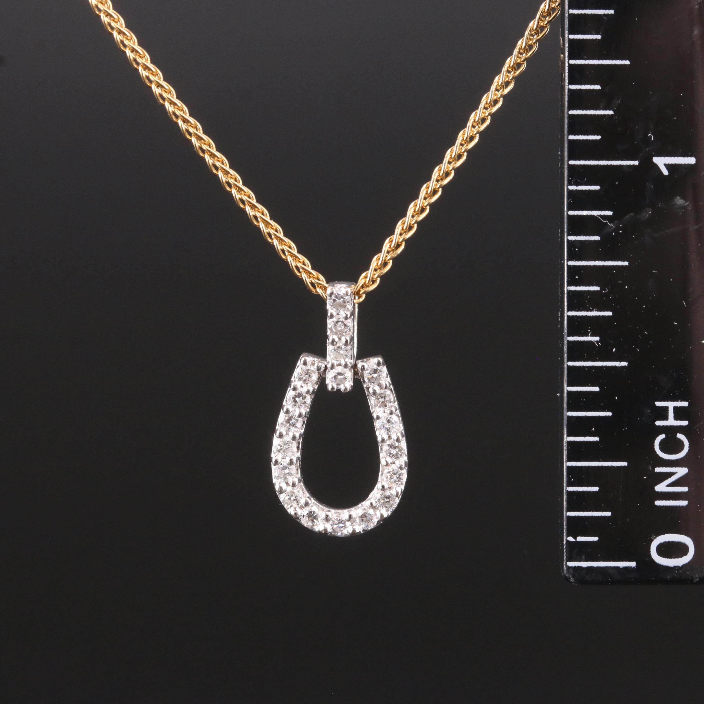 18K 0.30 CTW Diamond Pendant on UnoAErre Wheat Chain