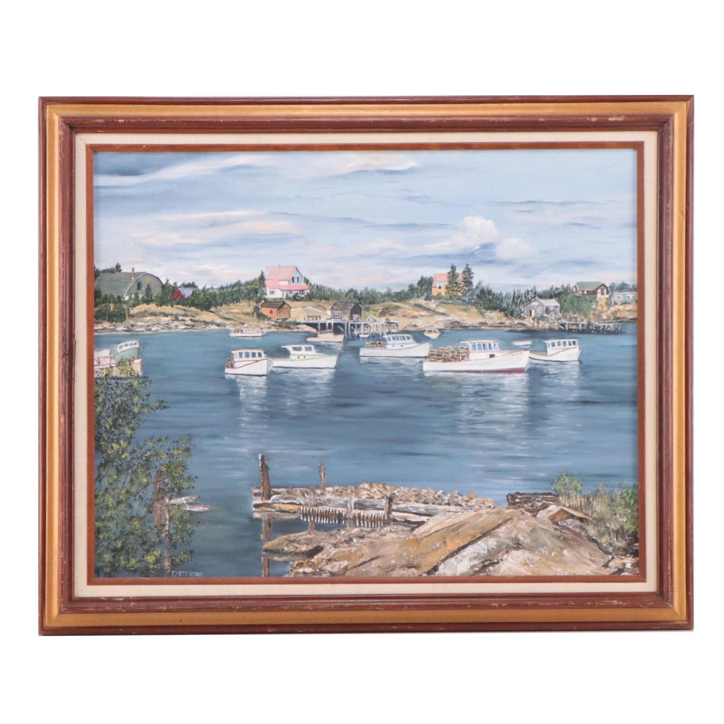 Thelma Peterson Oil Painting "Busy Harbor"
