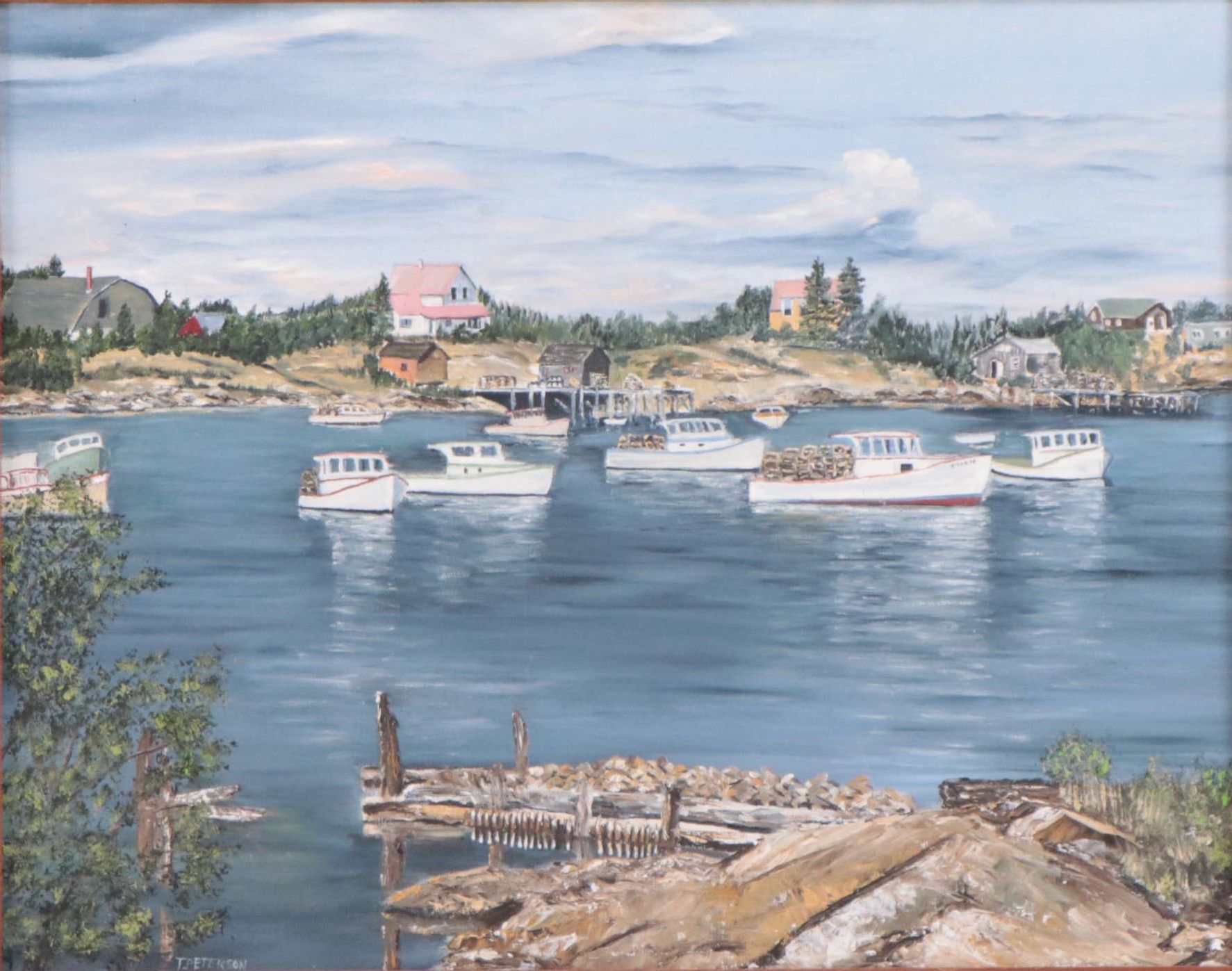Thelma Peterson Oil Painting "Busy Harbor"