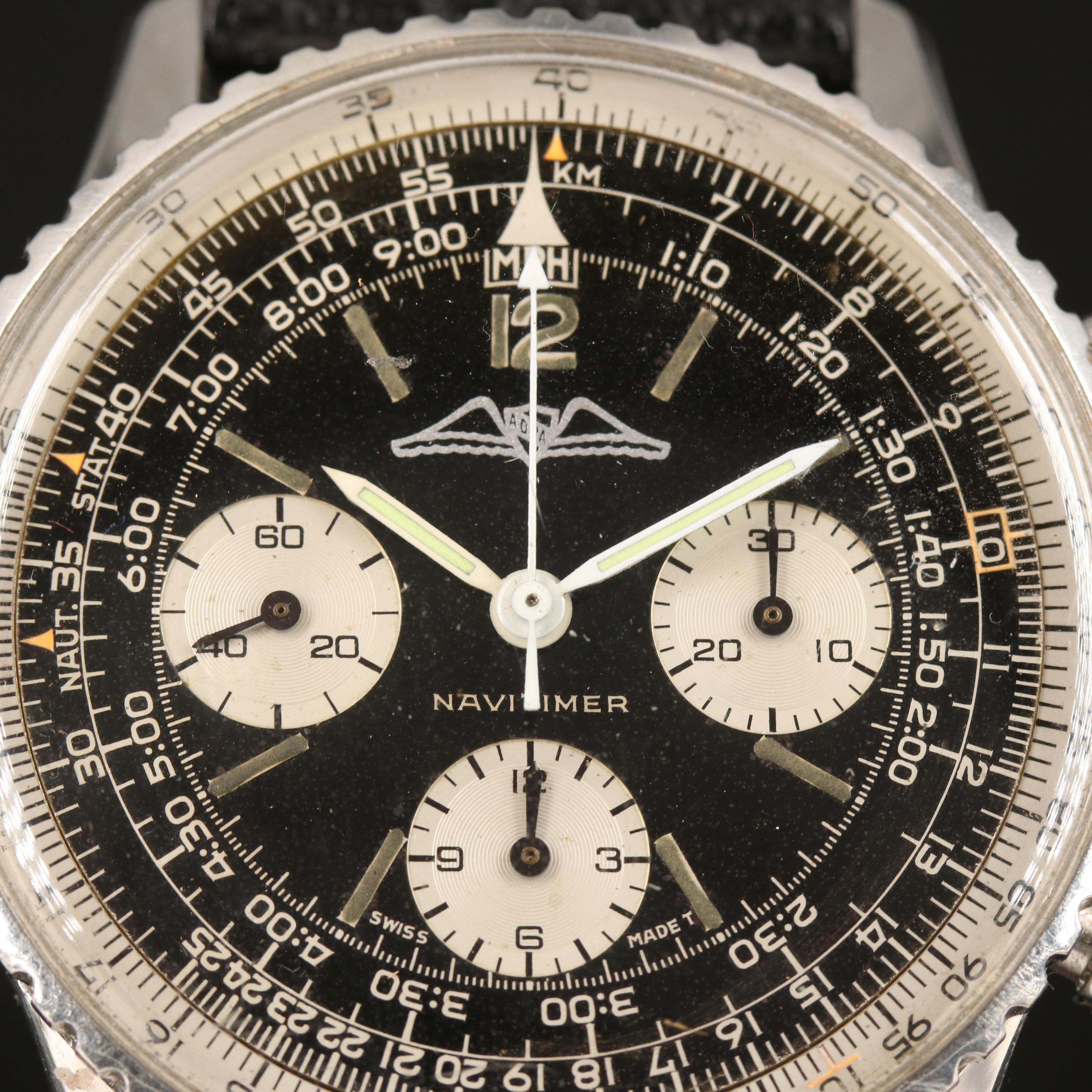 Vintage Breitling Navitimer Aopa Manual Wind Watch