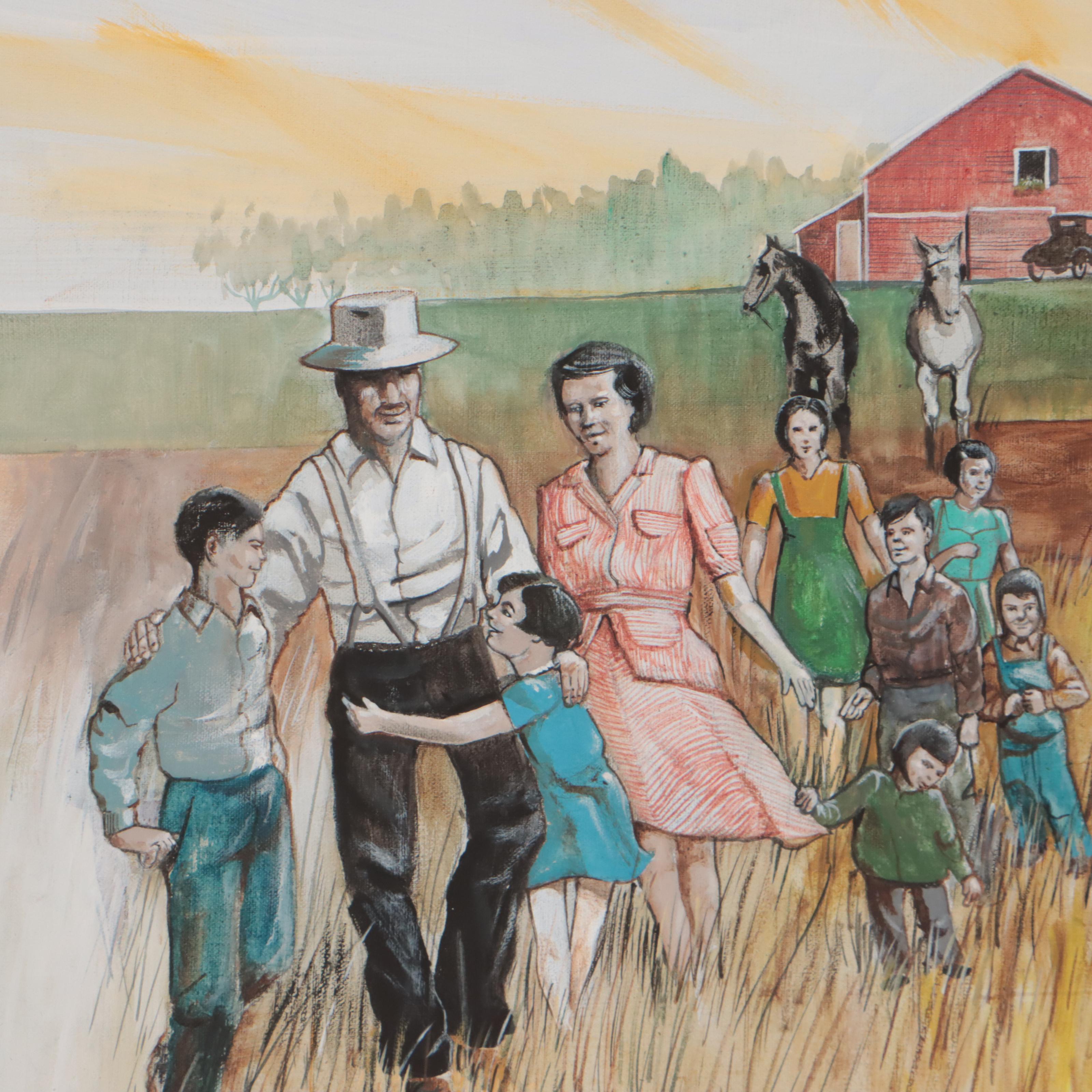 Oil Painting "Les and Edna Askew," 1976