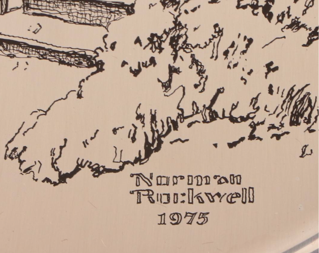 Franklin Mint "Hanging the Wreath" and "Home for Christmas" Sterling Plates