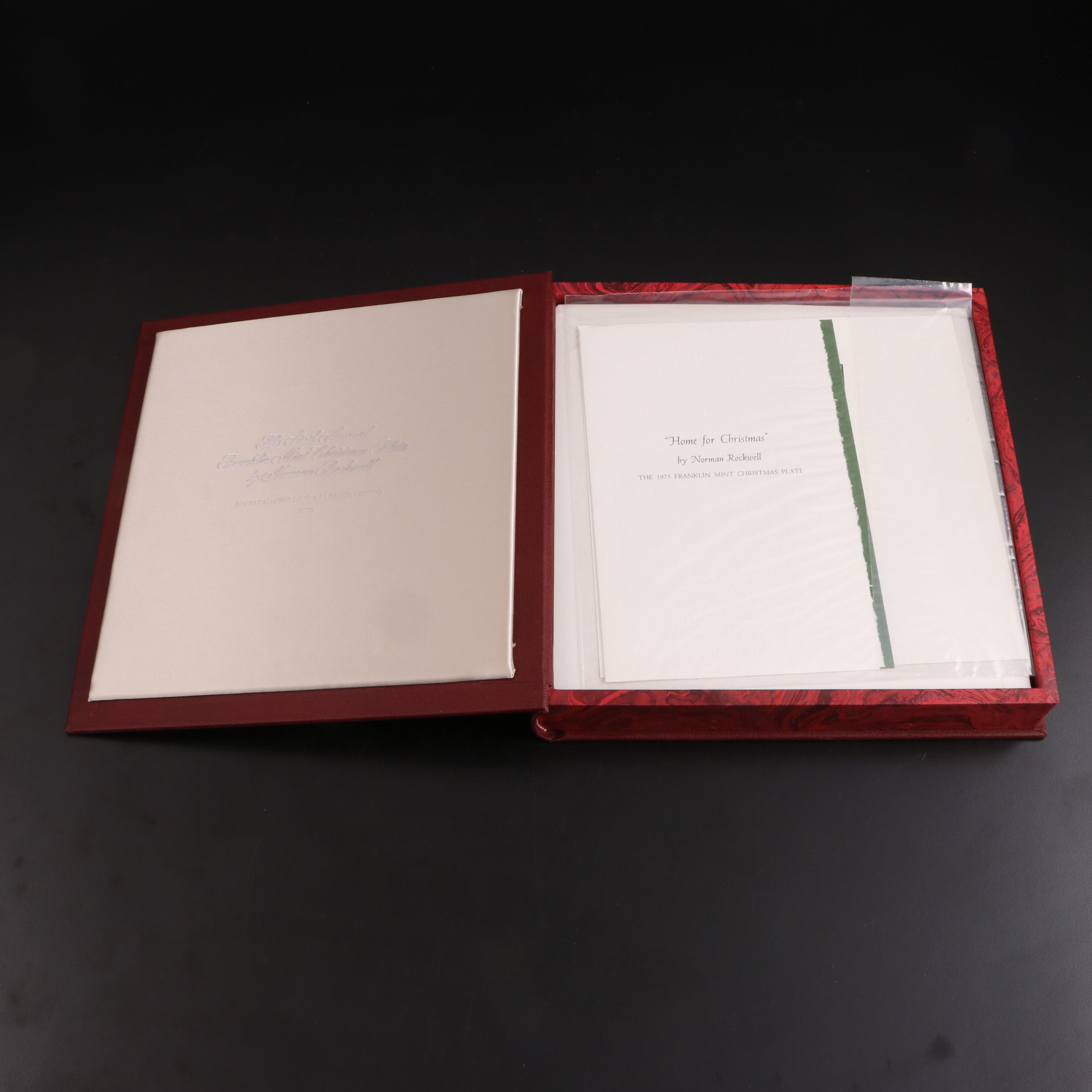 Franklin Mint "Hanging the Wreath" and "Home for Christmas" Sterling Plates