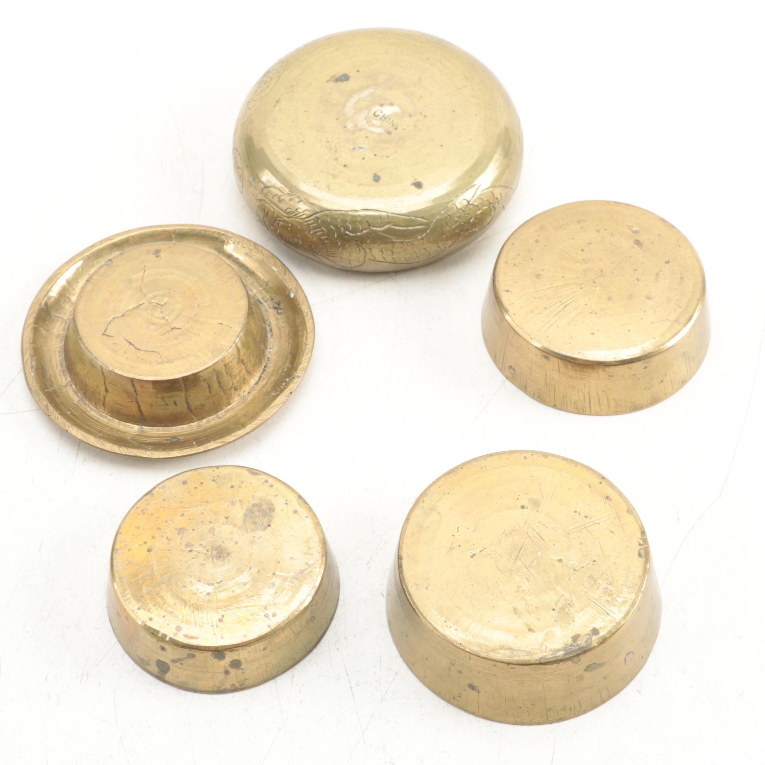 Brass Fire Starter, Squeeze Bulb Car Horn and Candlesticks with Other Items