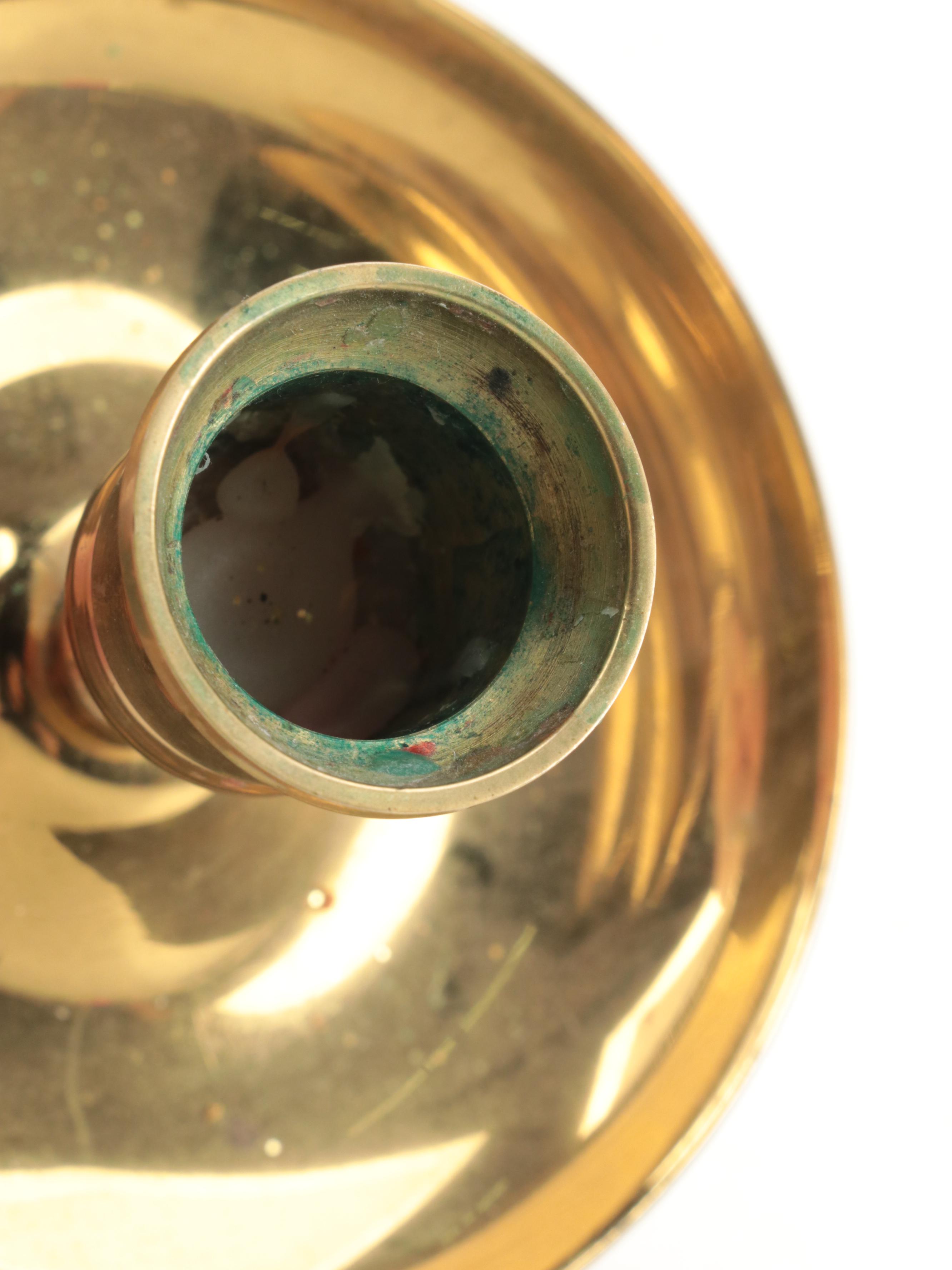 Brass Fire Starter, Squeeze Bulb Car Horn and Candlesticks with Other Items