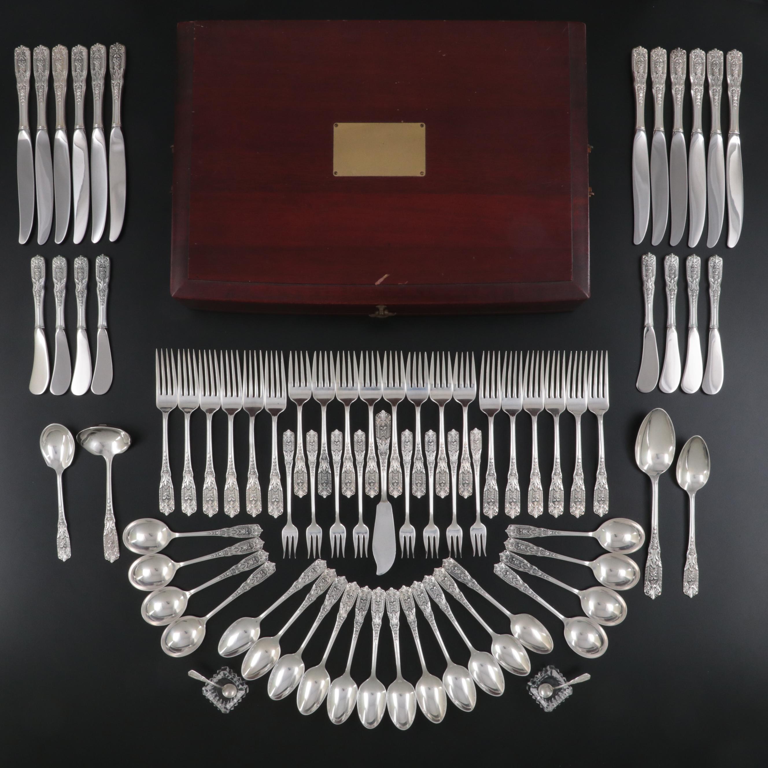 Westmorland "Milburn Rose" Sterling Silver Flatware, Mid to Late 20th Century
