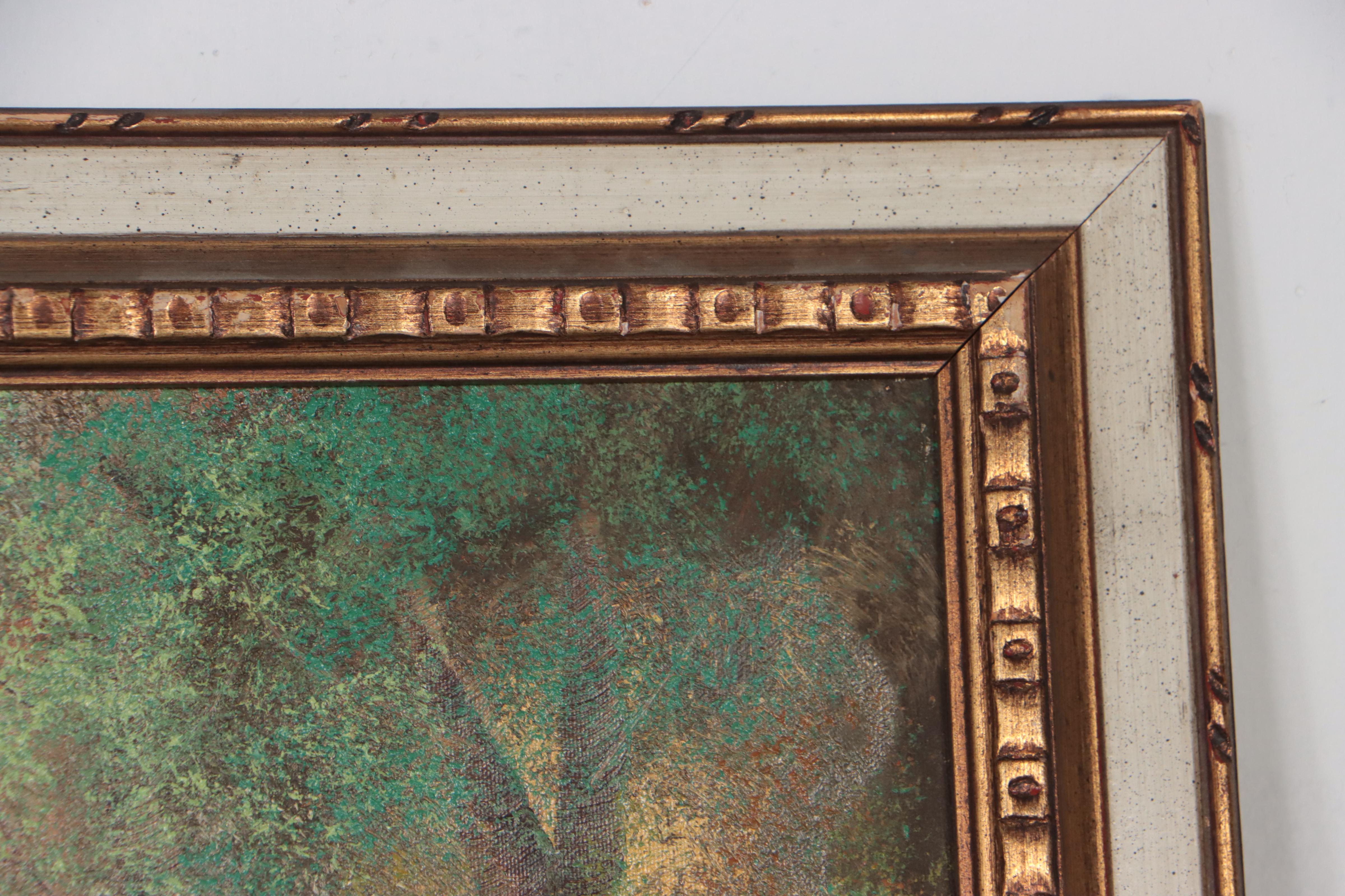 Brauer Oil Painting of Forest Cafe, Late 20th Century