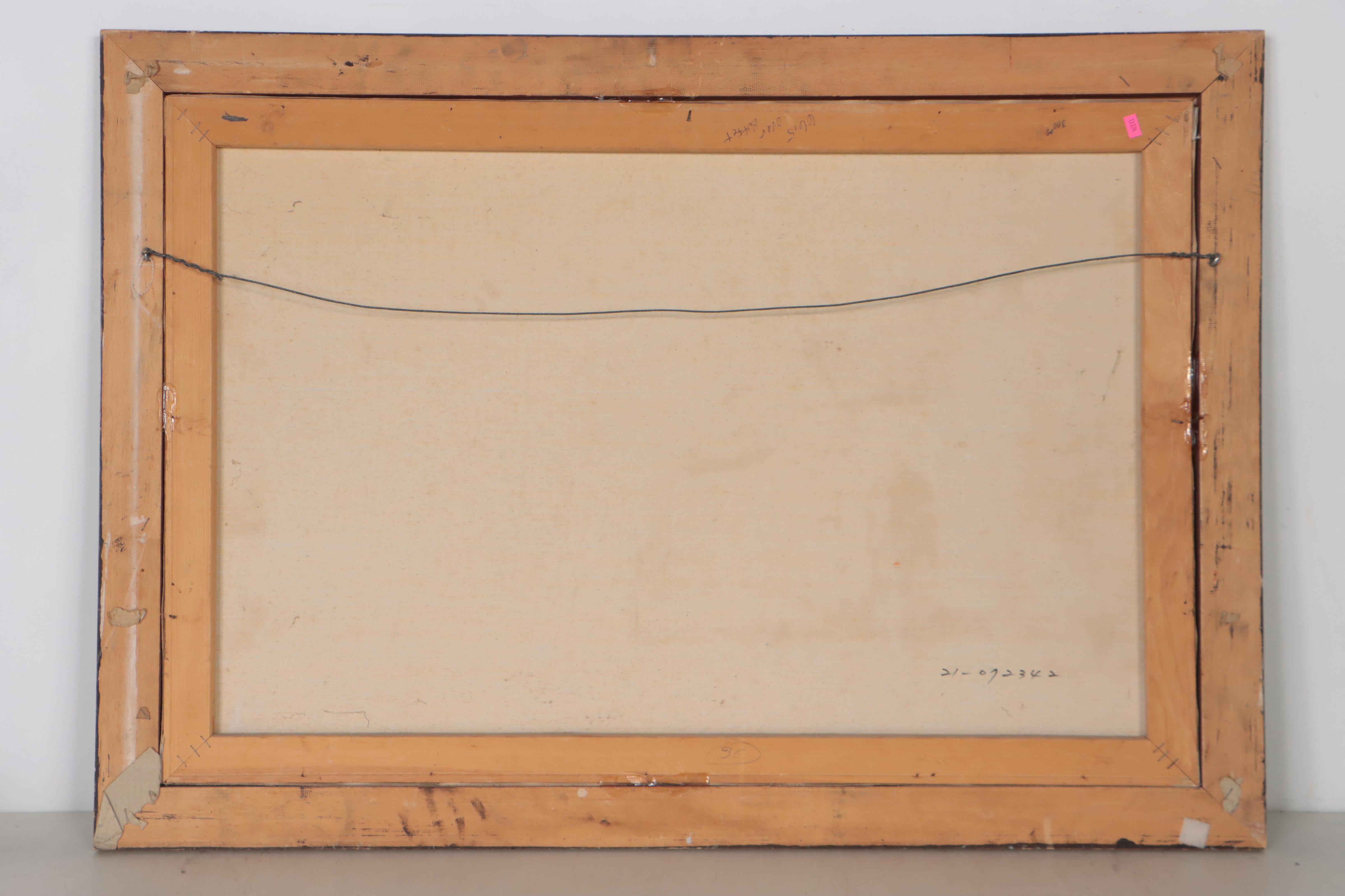 Brauer Oil Painting of Forest Cafe, Late 20th Century