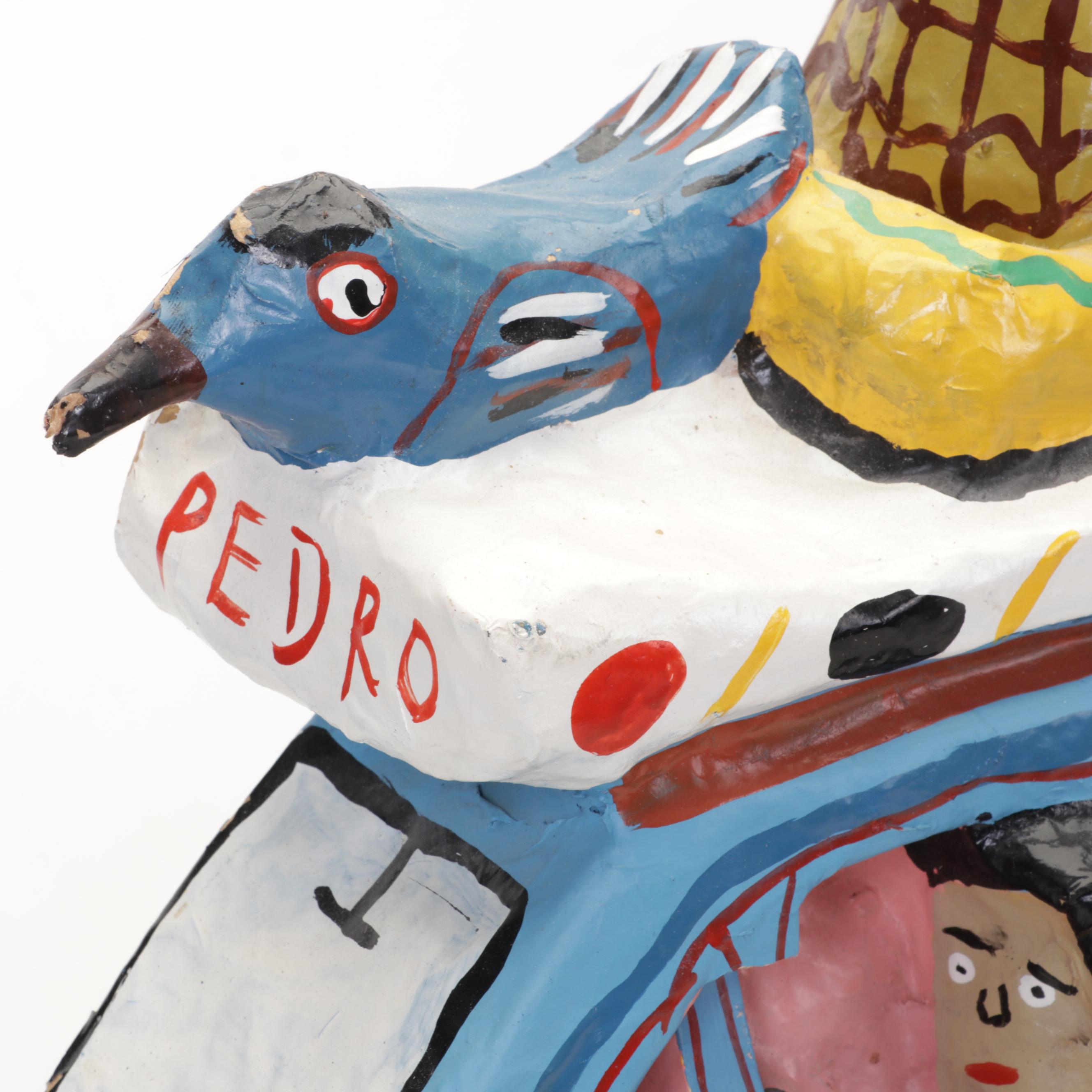 Central American Folk Art Hand-Painted Papier-Mâché Hanging Sculpture