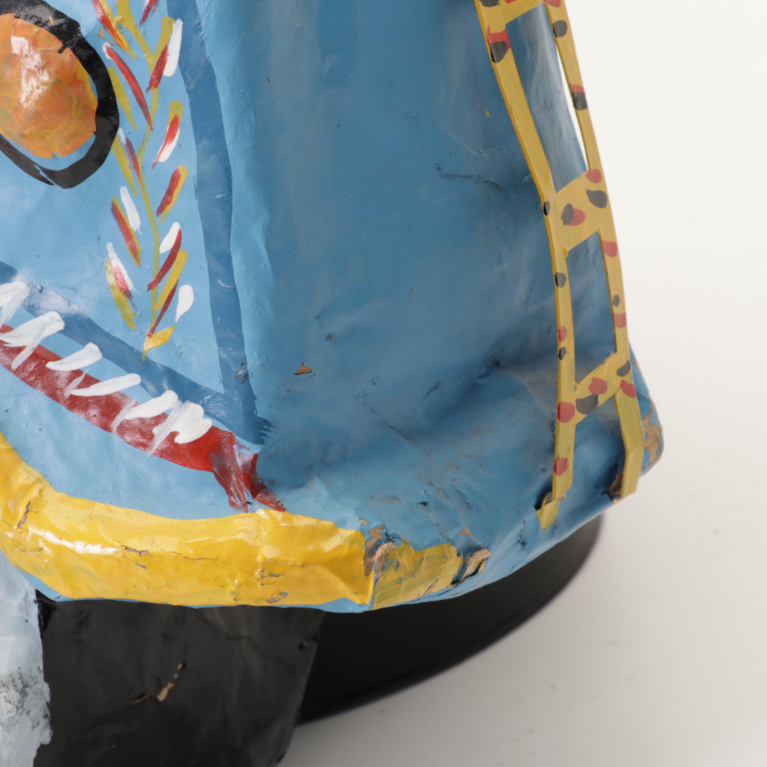 Central American Folk Art Hand-Painted Papier-Mâché Hanging Sculpture