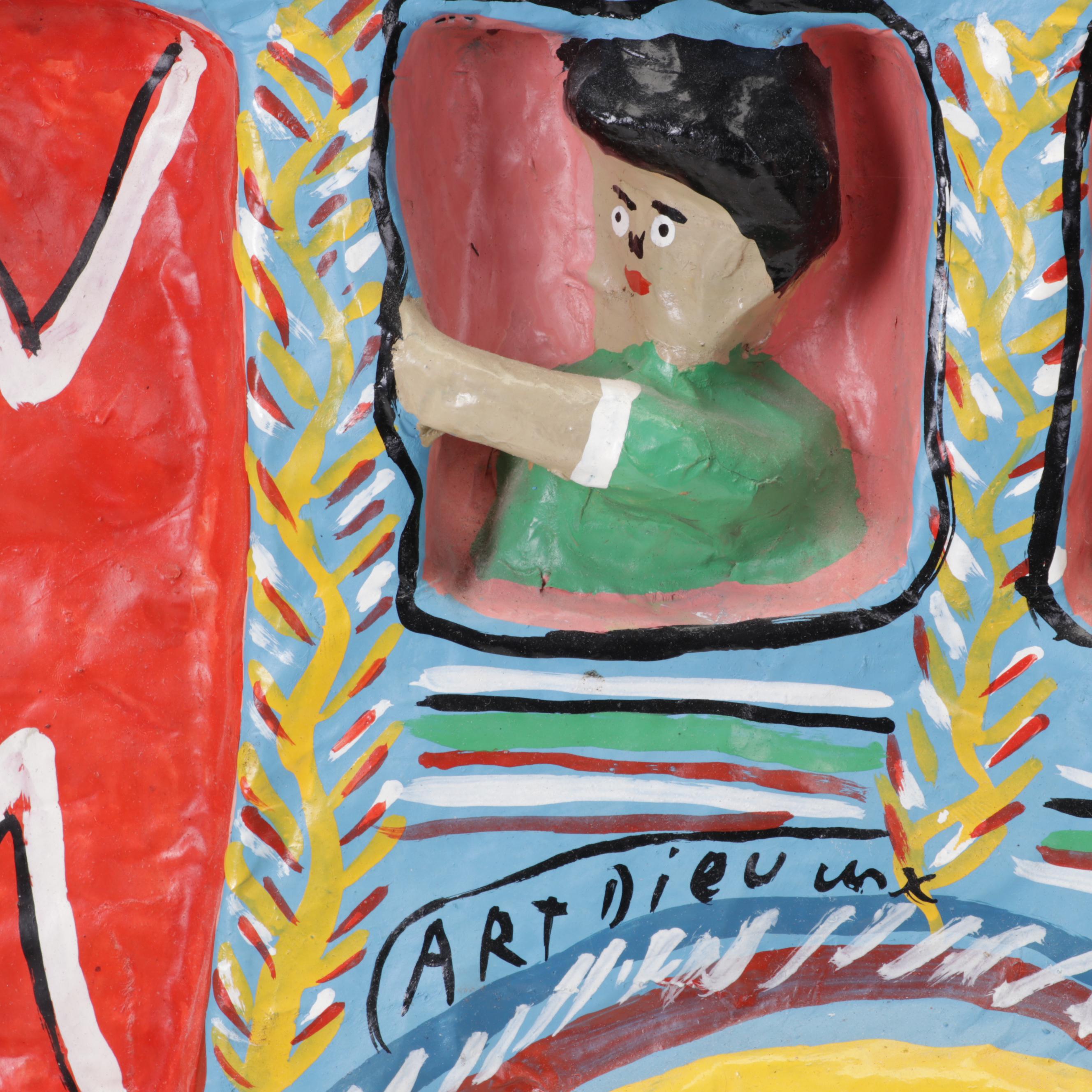 Central American Folk Art Hand-Painted Papier-Mâché Hanging Sculpture