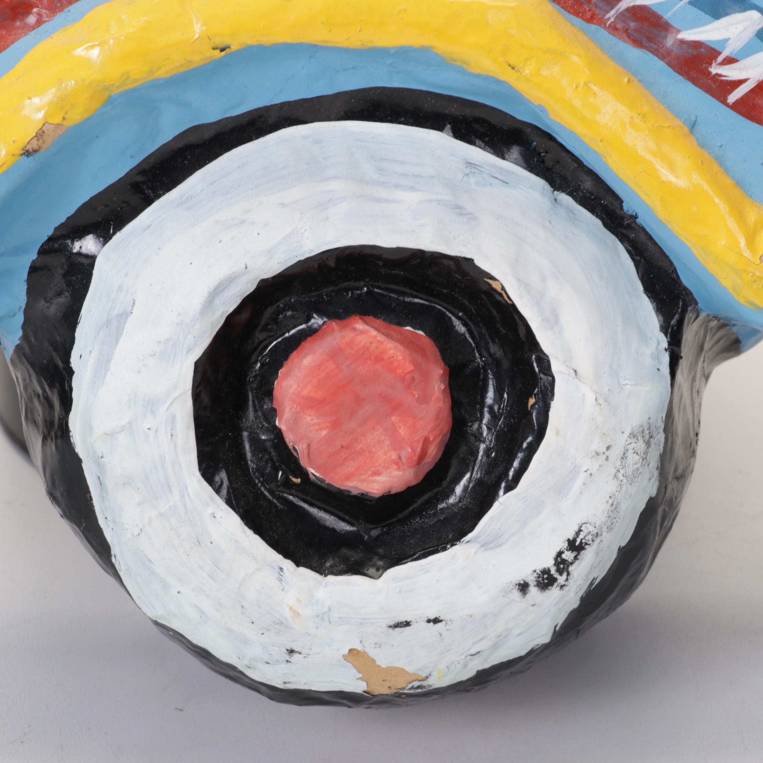 Central American Folk Art Hand-Painted Papier-Mâché Hanging Sculpture