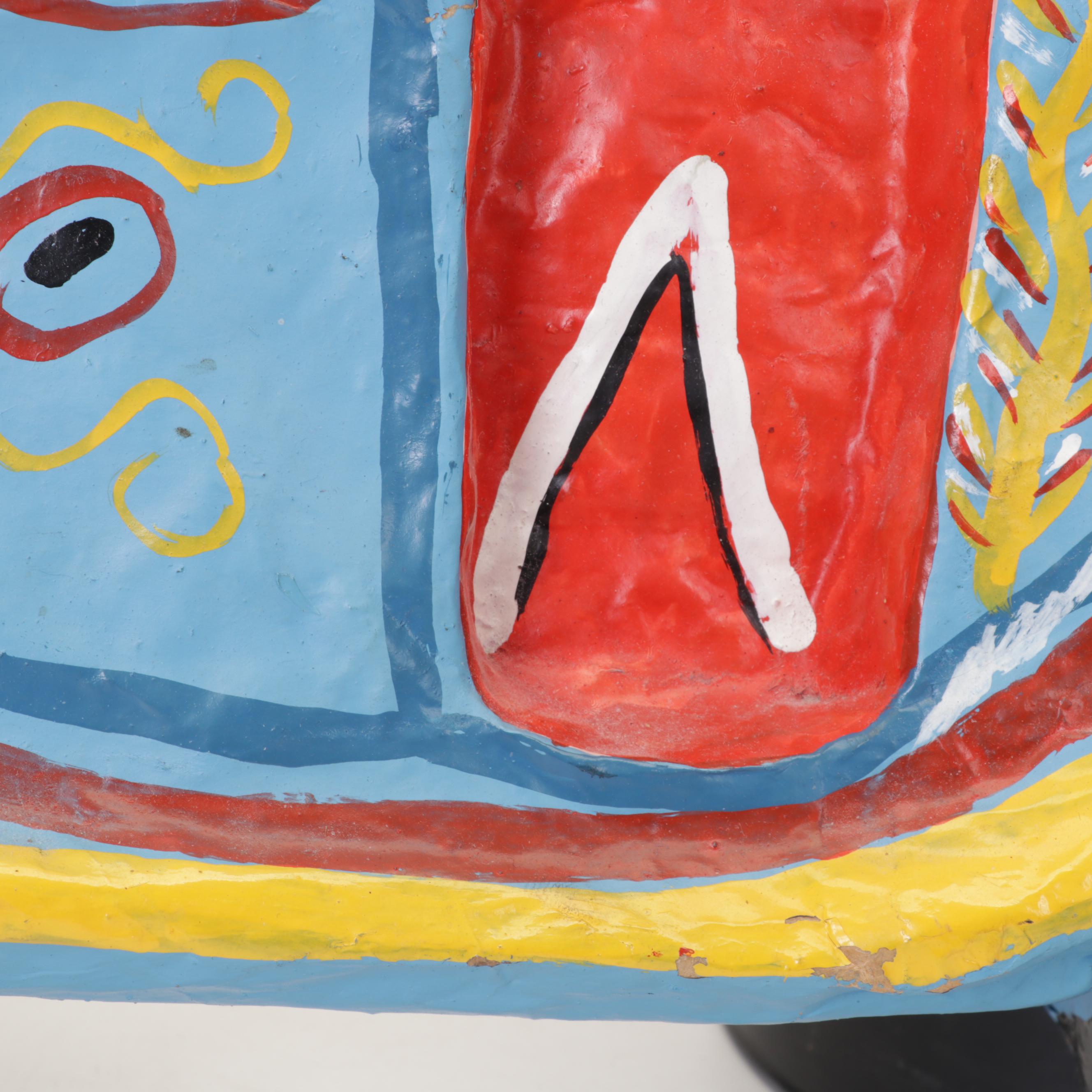 Central American Folk Art Hand-Painted Papier-Mâché Hanging Sculpture