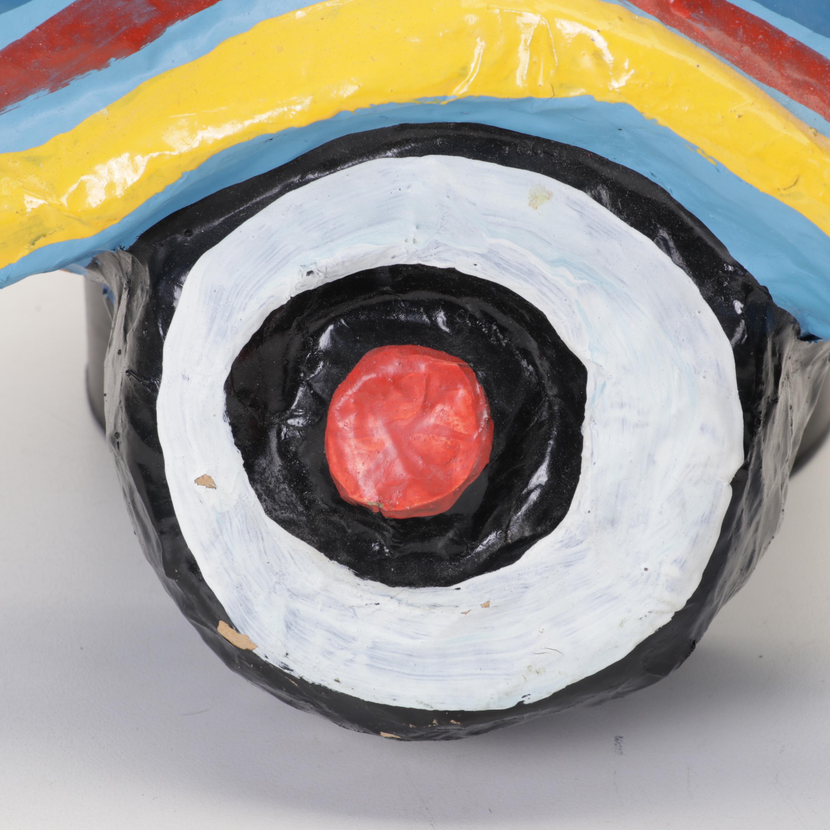 Central American Folk Art Hand-Painted Papier-Mâché Hanging Sculpture
