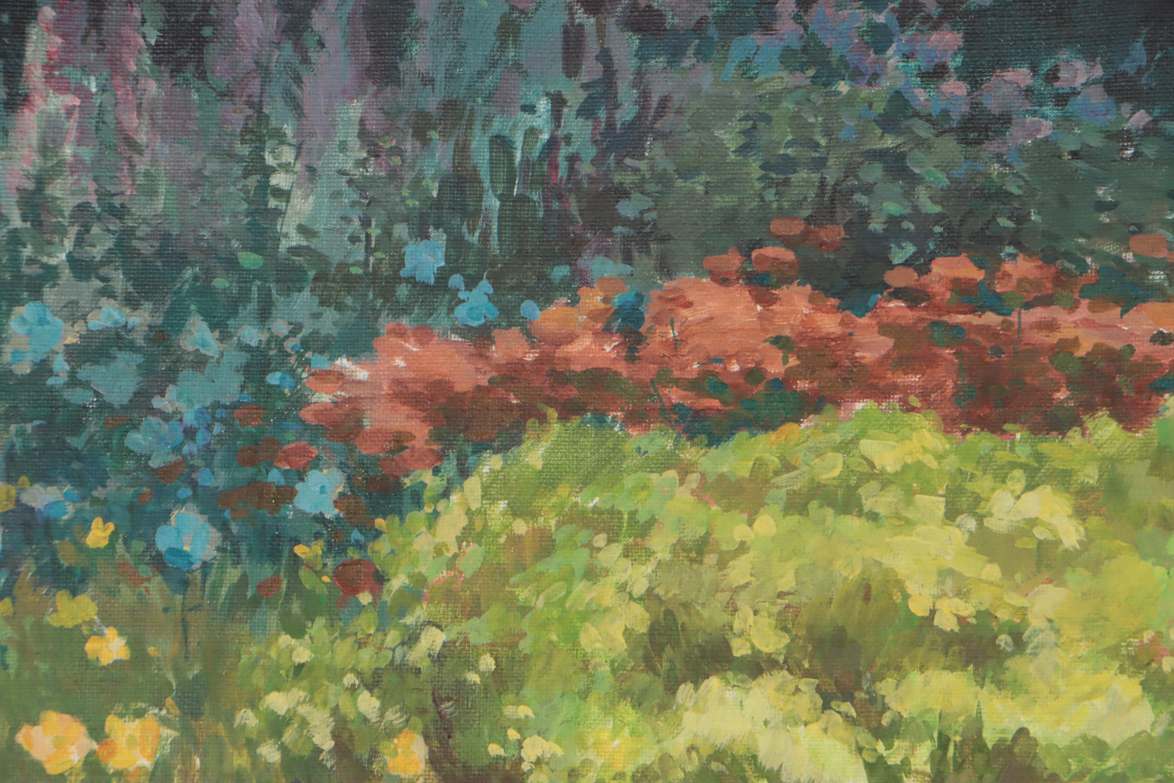 Yunling Impressionist Style Oil Painting of Garden, 1990