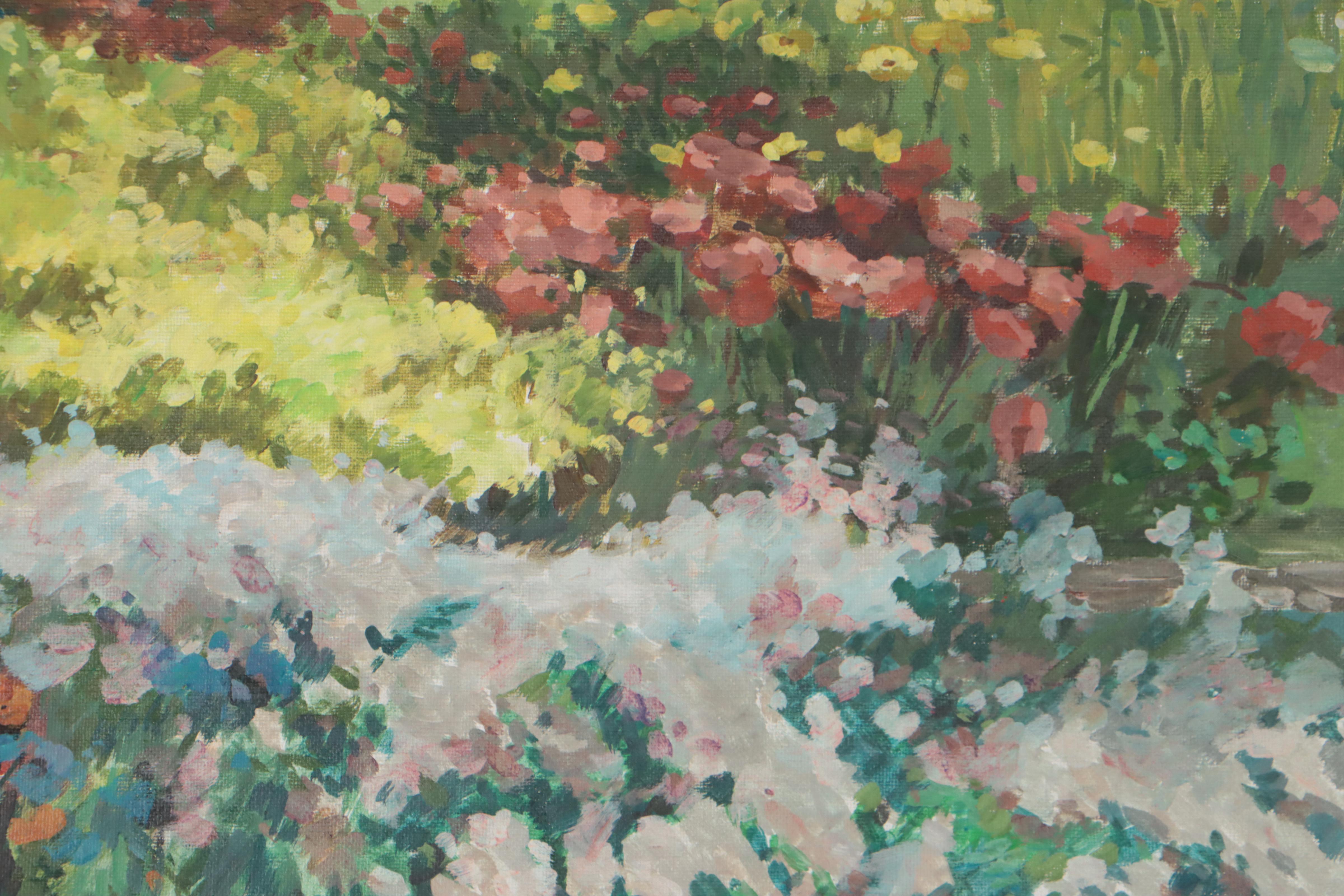 Yunling Impressionist Style Oil Painting of Garden, 1990