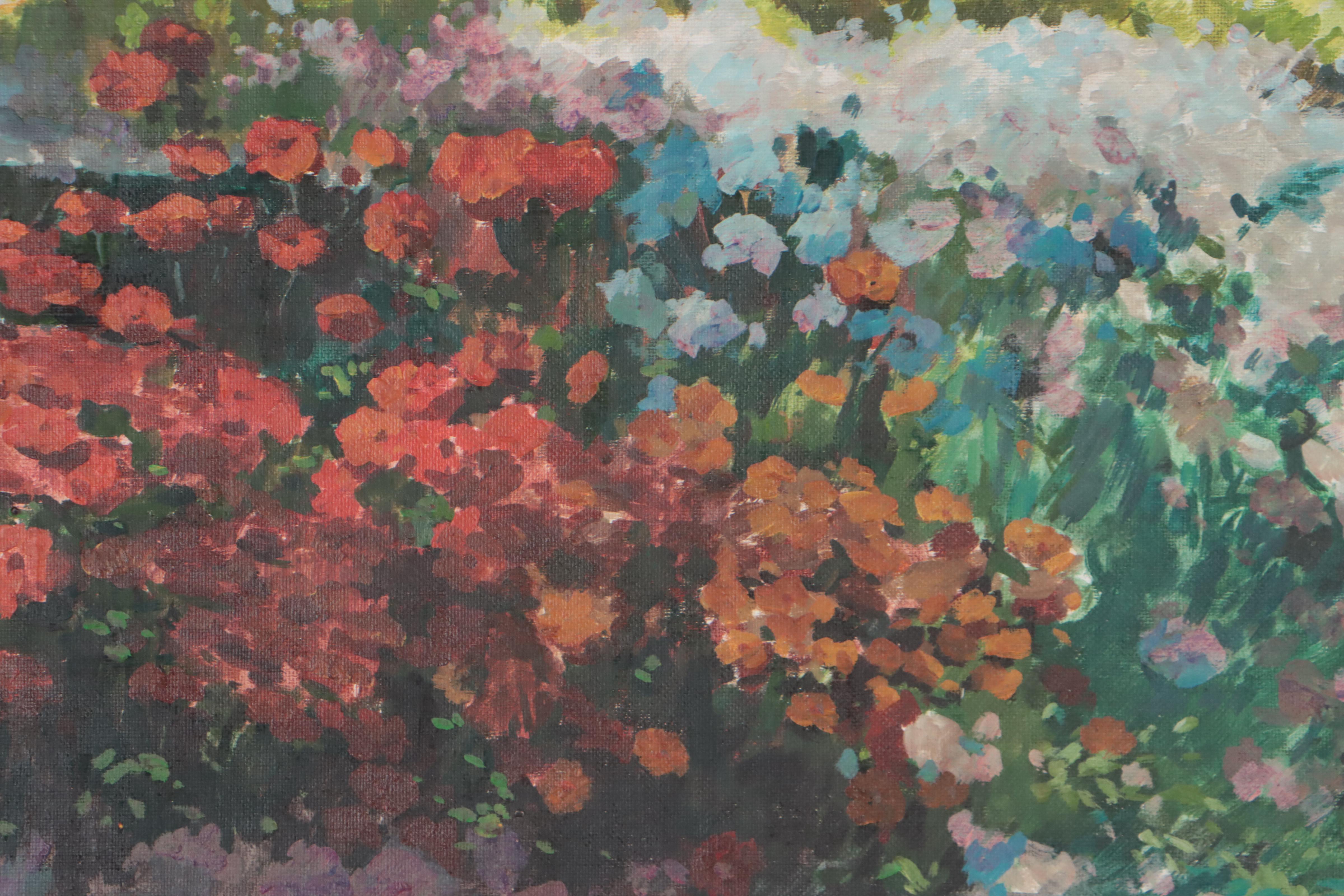 Yunling Impressionist Style Oil Painting of Garden, 1990