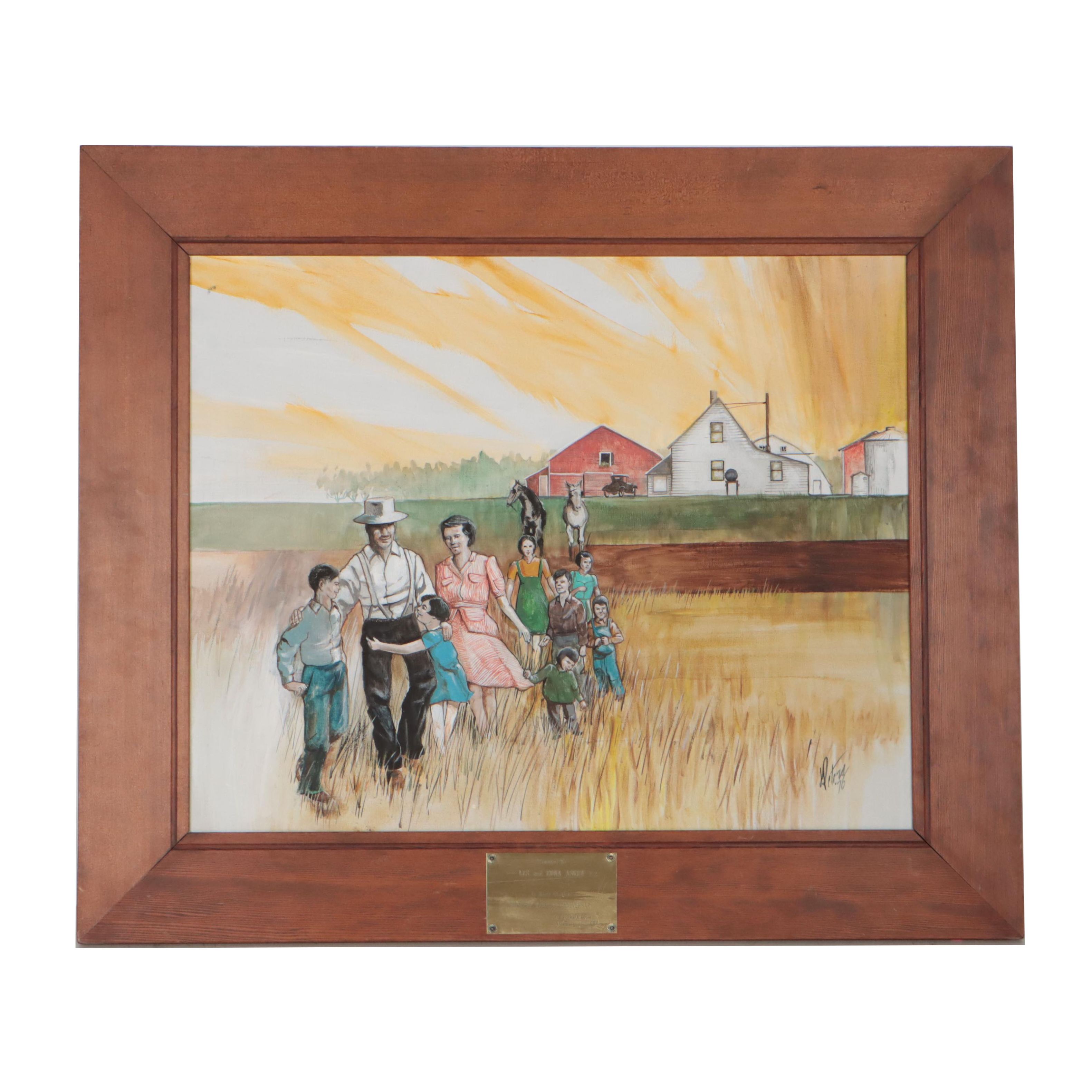 Oil Painting "Les and Edna Askew," 1976