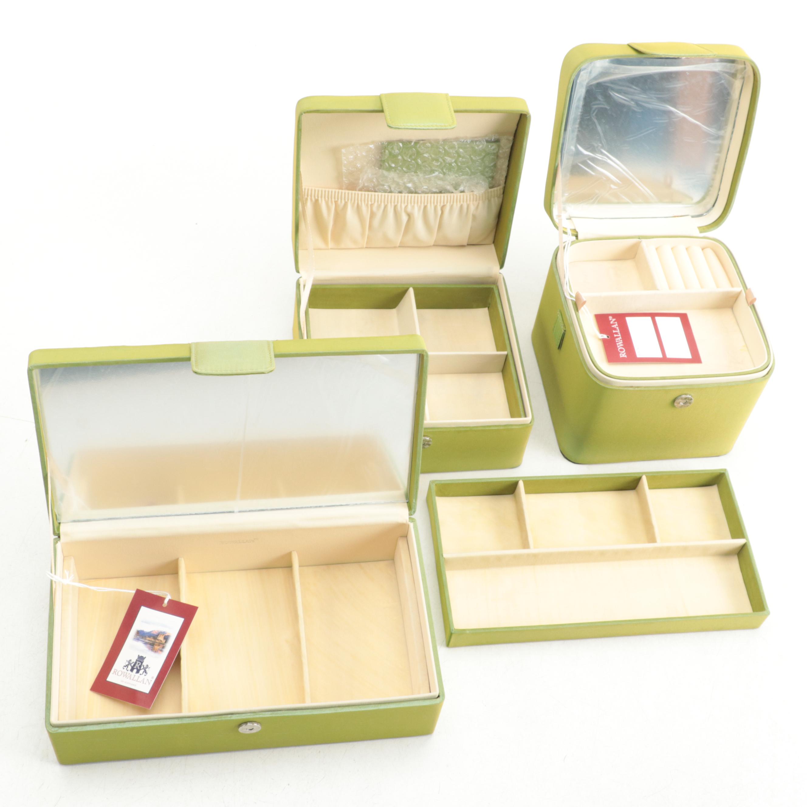 Rowallan of Scotland Peridot Polyester Jewelry Box Set and Train Case