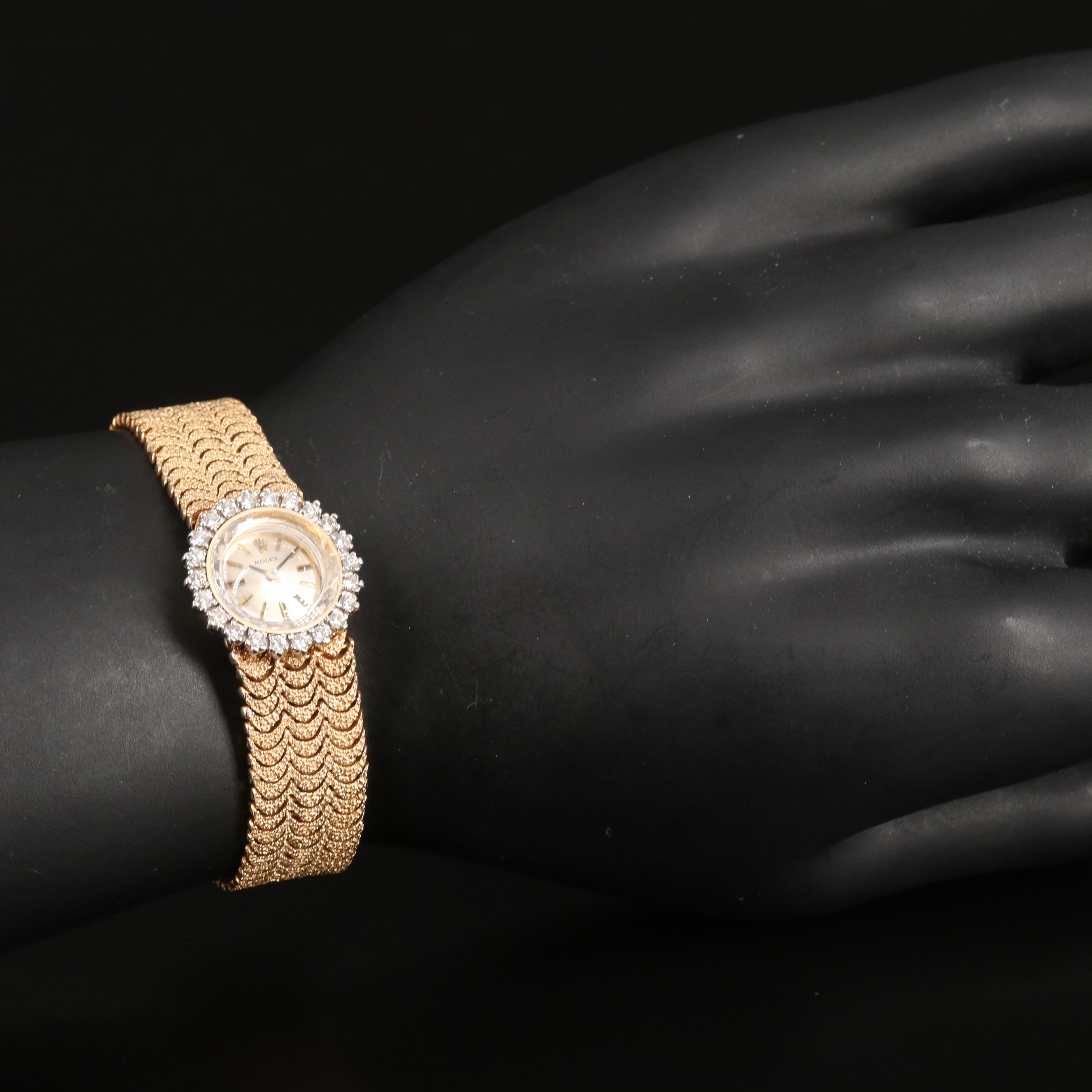 14K Rolex Orchid Diamond Bezel Watch