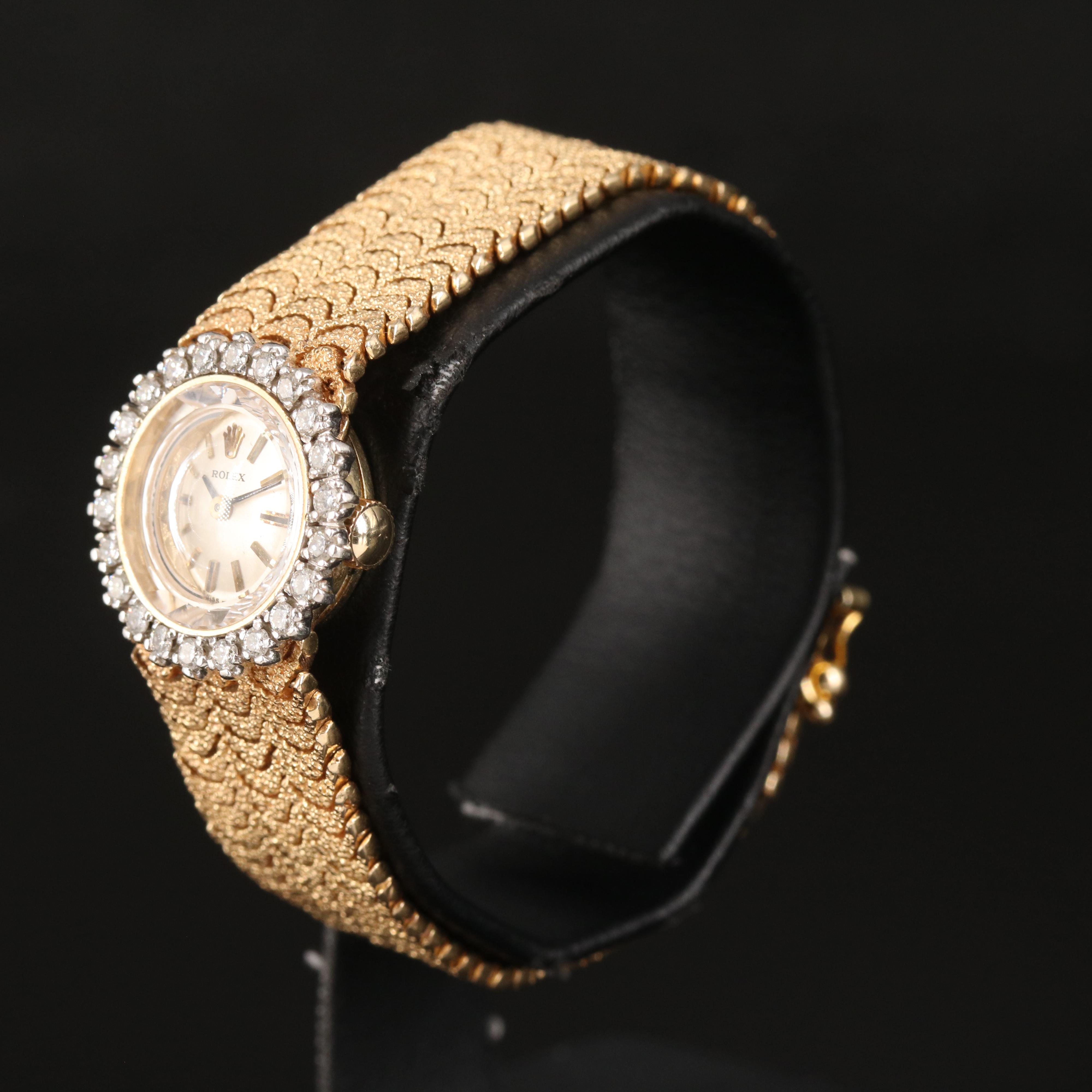 14K Rolex Orchid Diamond Bezel Watch