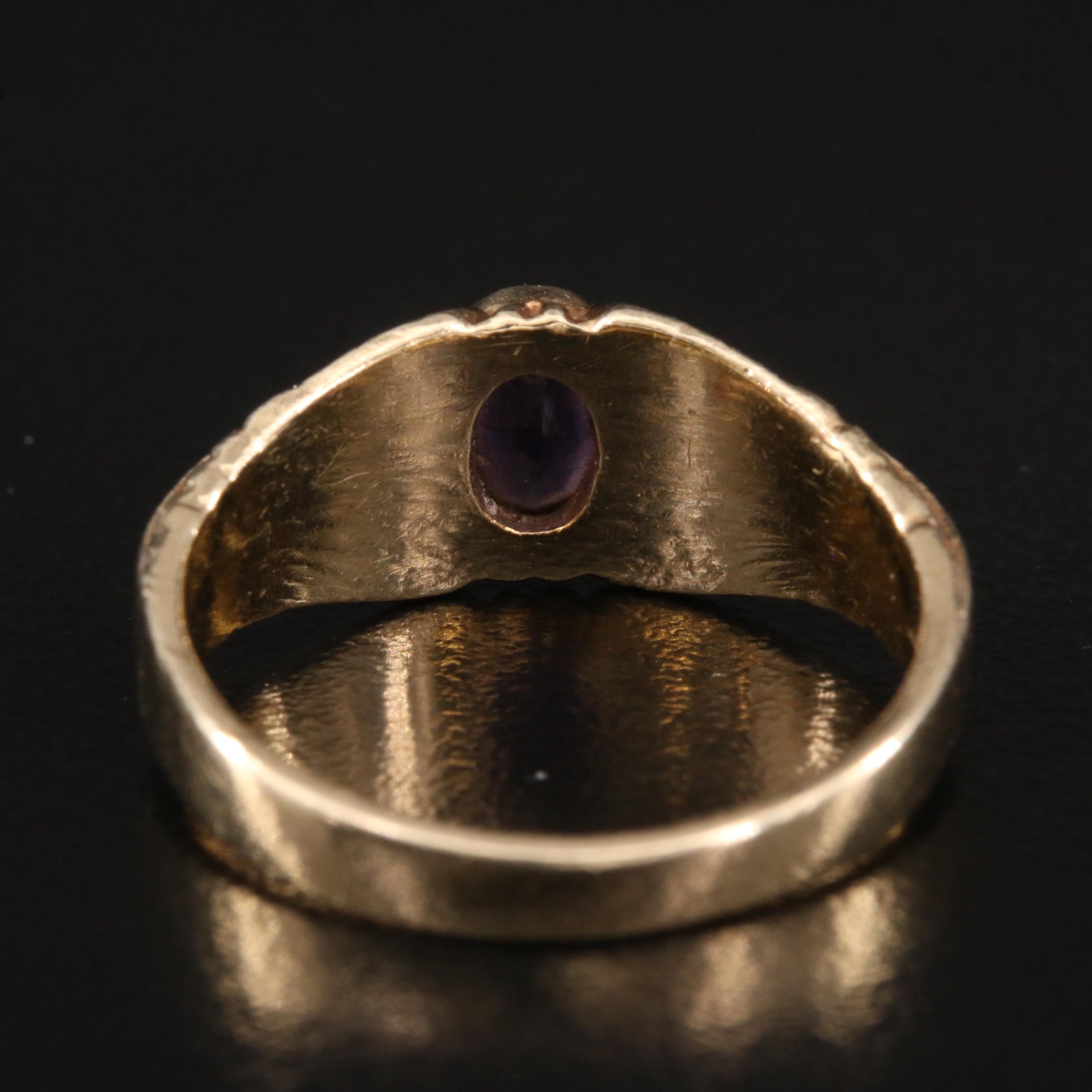 14K Amethyst, Opal and Sugilite Inlay Ring