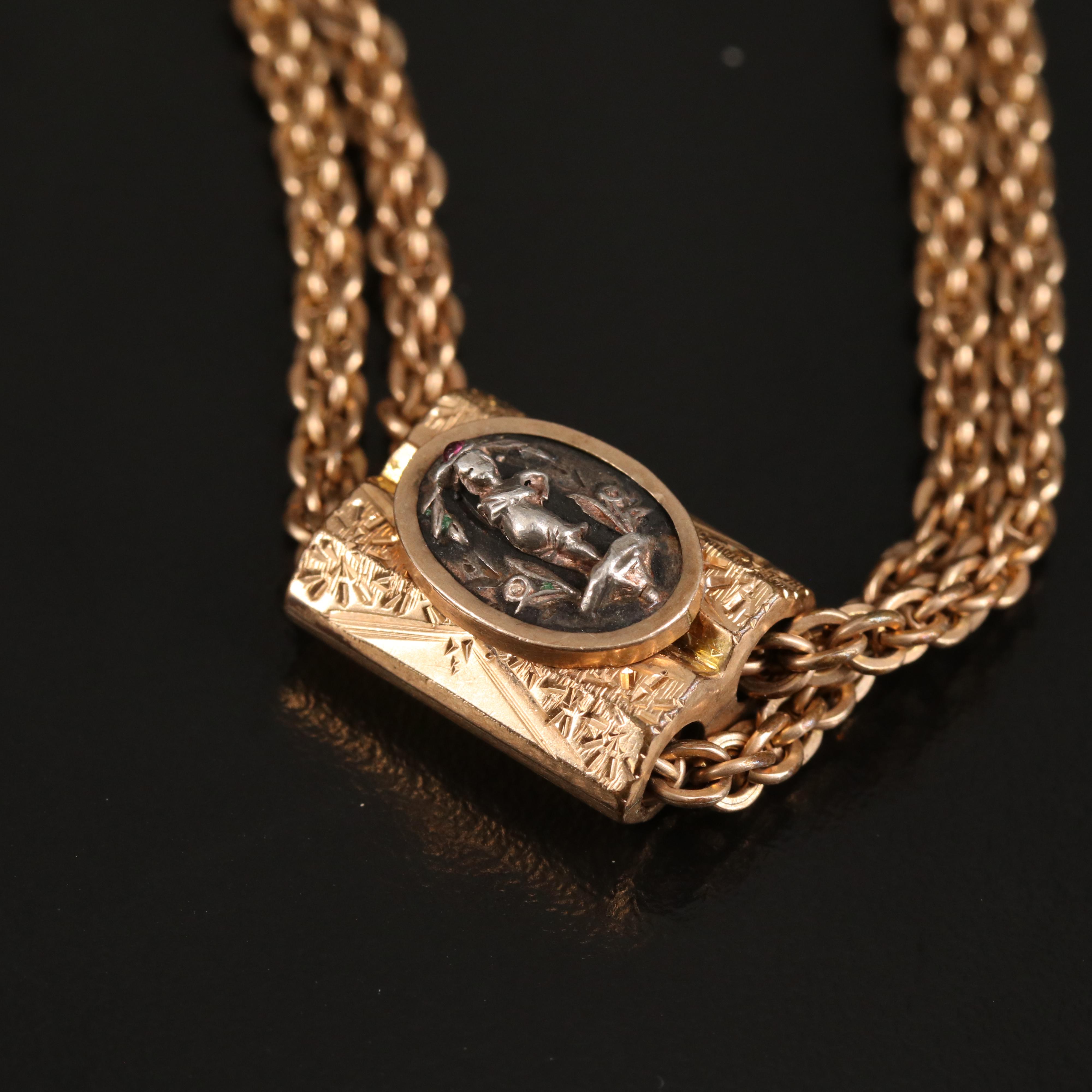 1910 Elgin Gold Filled Pocket Watch with Chain Slide Fob