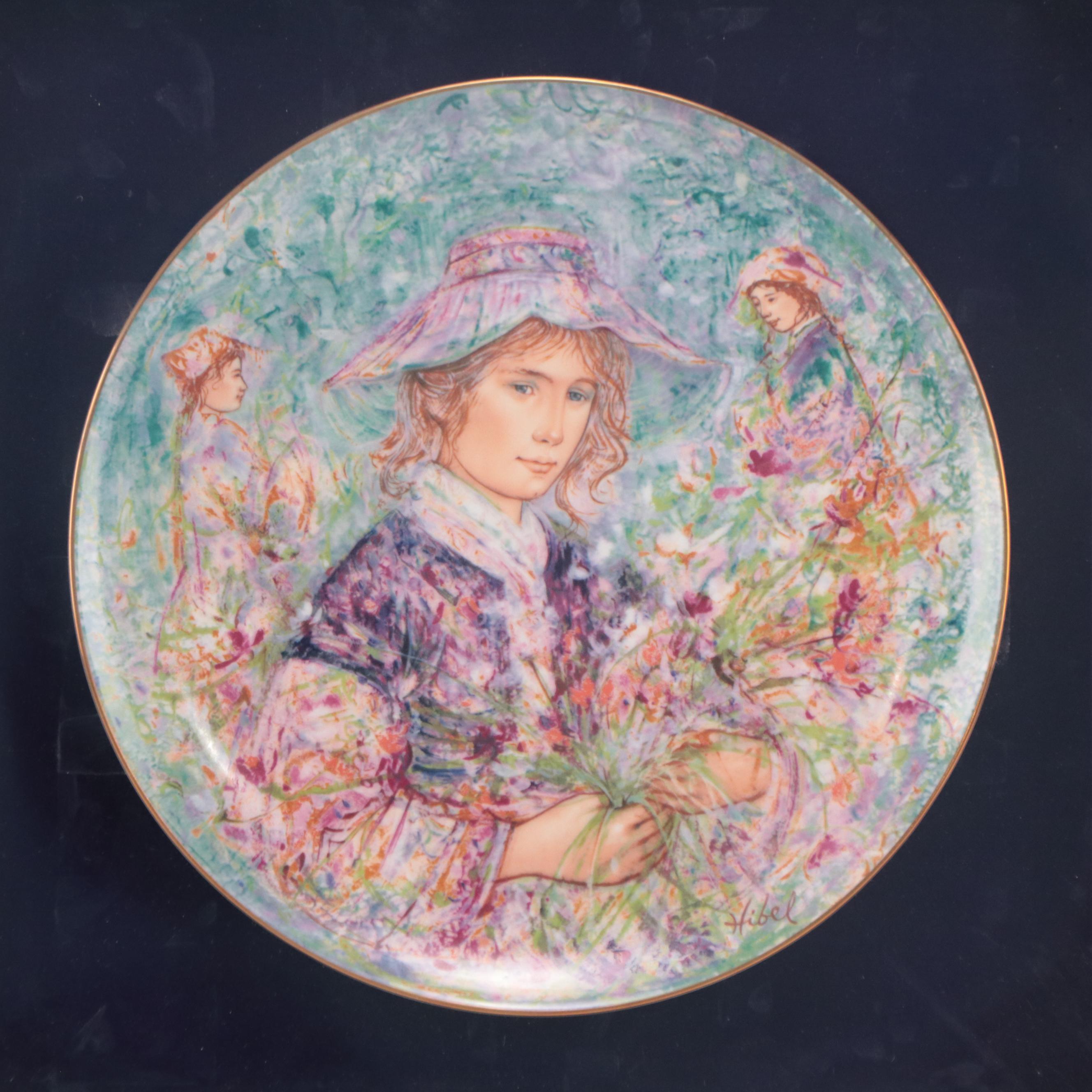 Hutschenreuther "Flower Girl of Provence" Edna Hibel Porcelain Plate