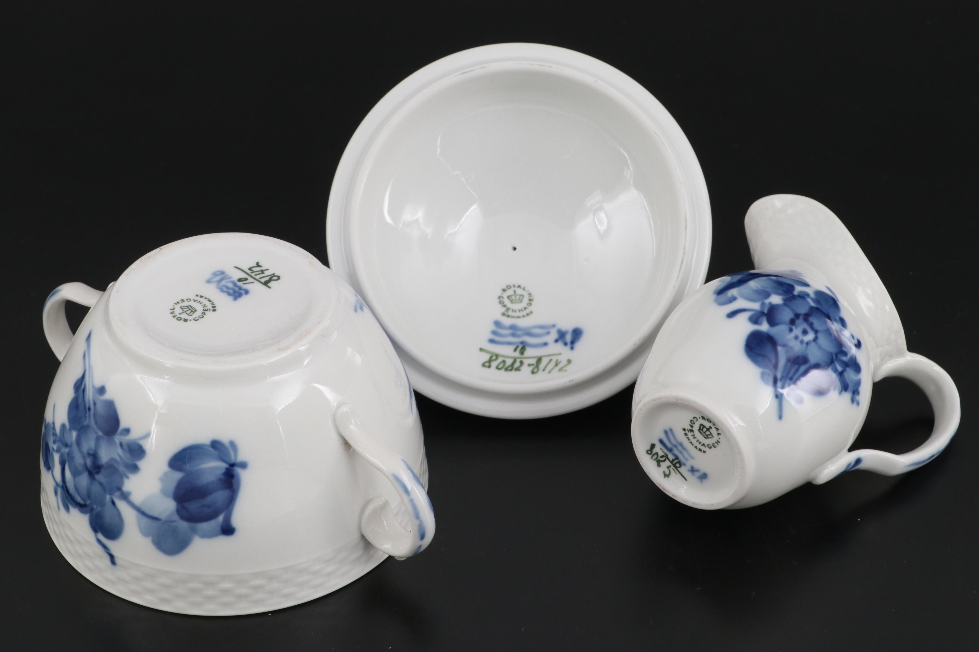 Royal Copenhagen "Blue Flowers Braided" Porcelain Lidded Sugar and Creamer