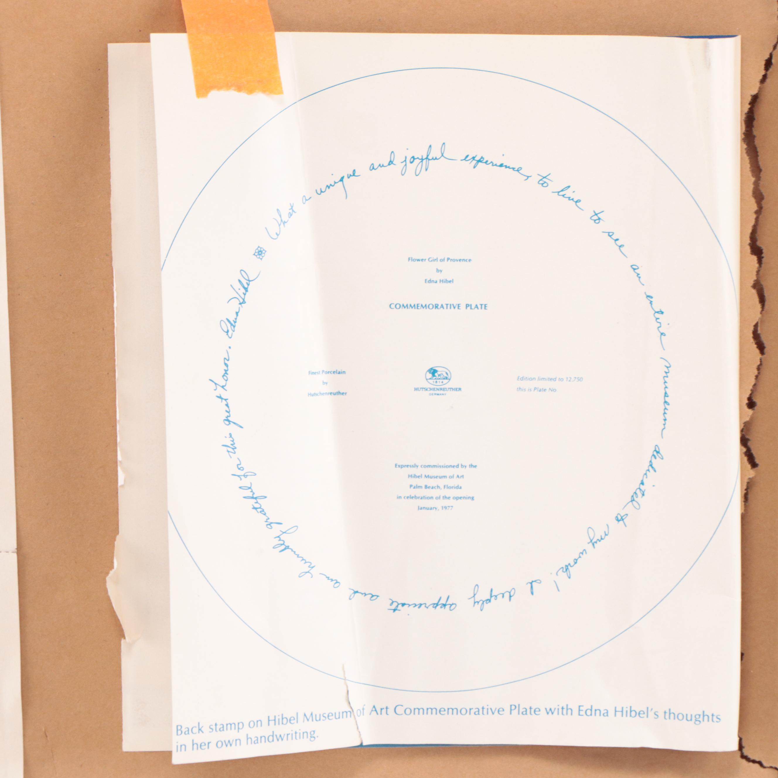 Hutschenreuther "Flower Girl of Provence" Edna Hibel Porcelain Plate
