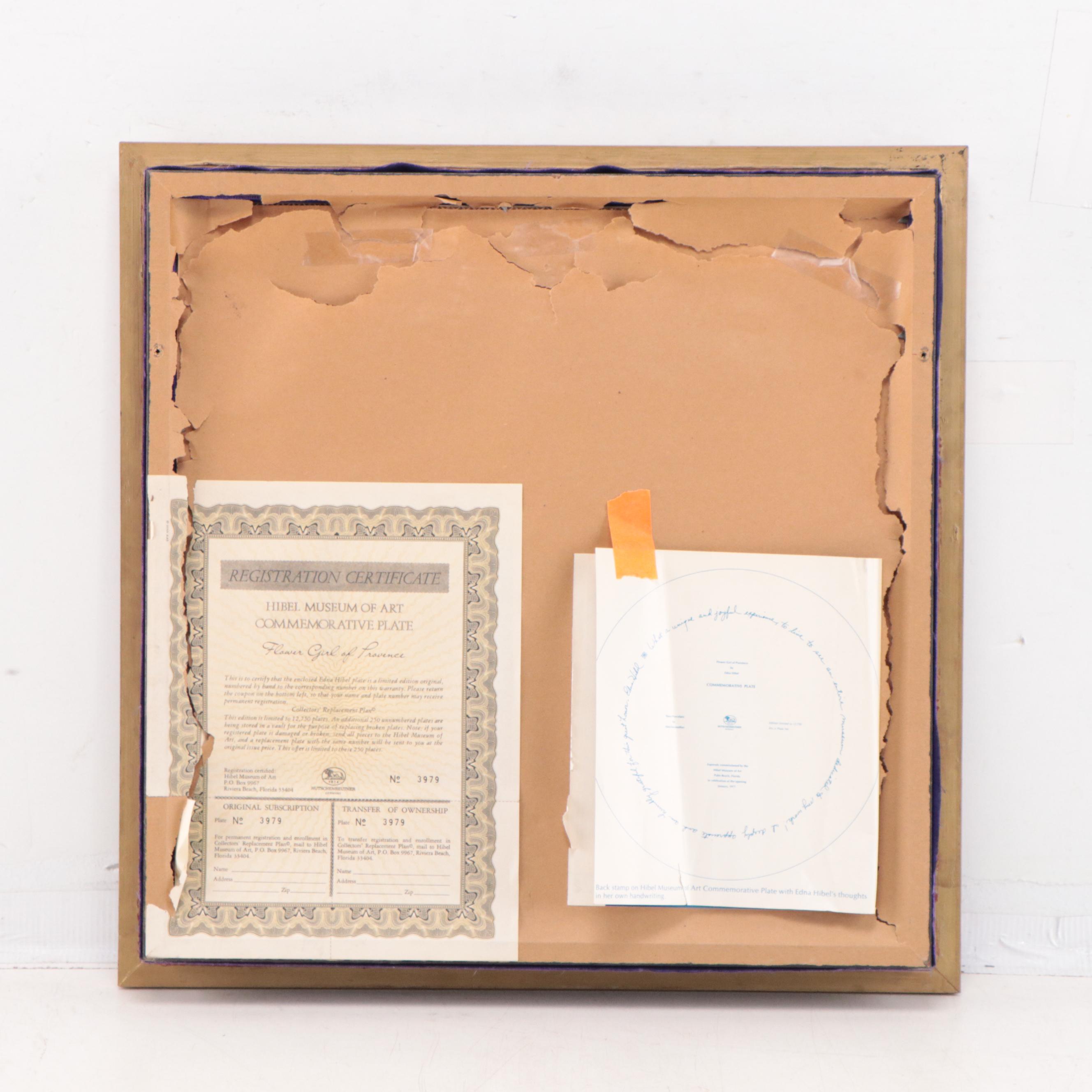 Hutschenreuther "Flower Girl of Provence" Edna Hibel Porcelain Plate