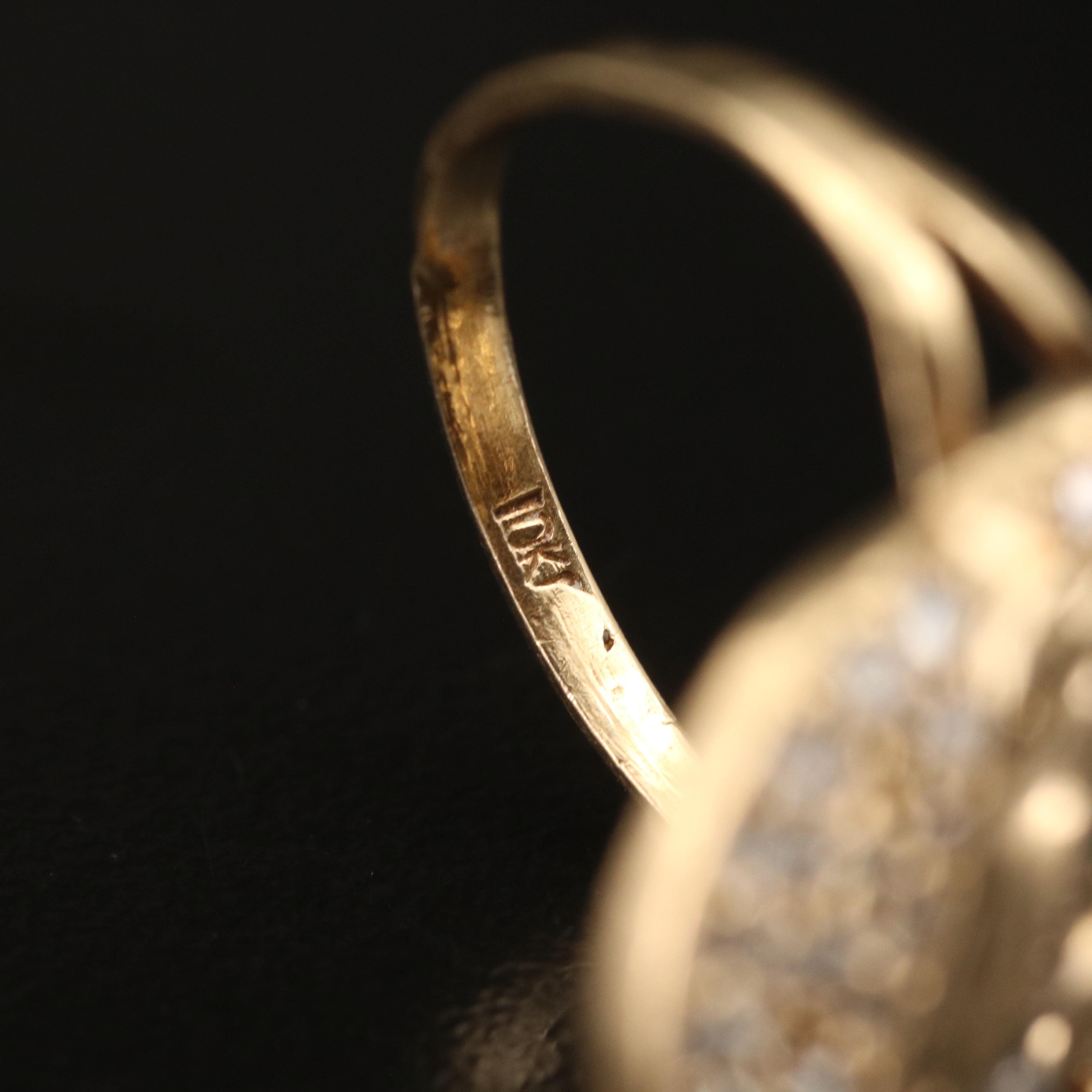 10K Cubic Zirconia Figural Ring