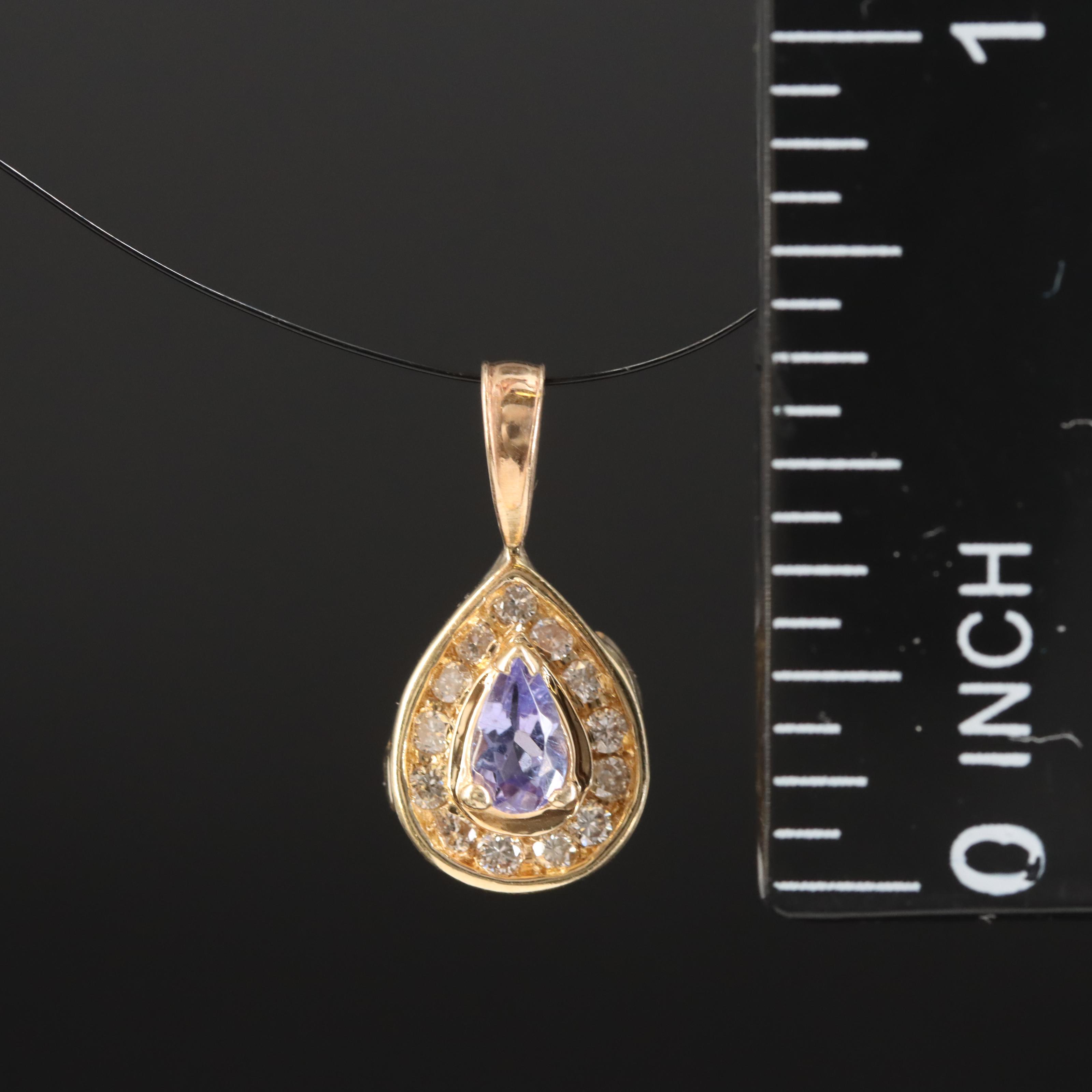 14K Tanzanite and Diamond Pendant