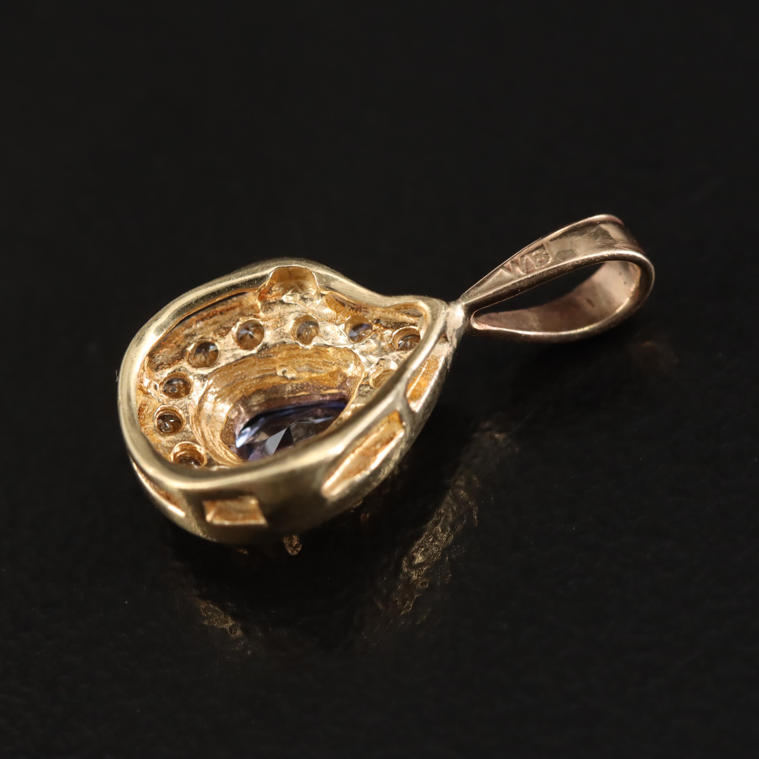 14K Tanzanite and Diamond Pendant