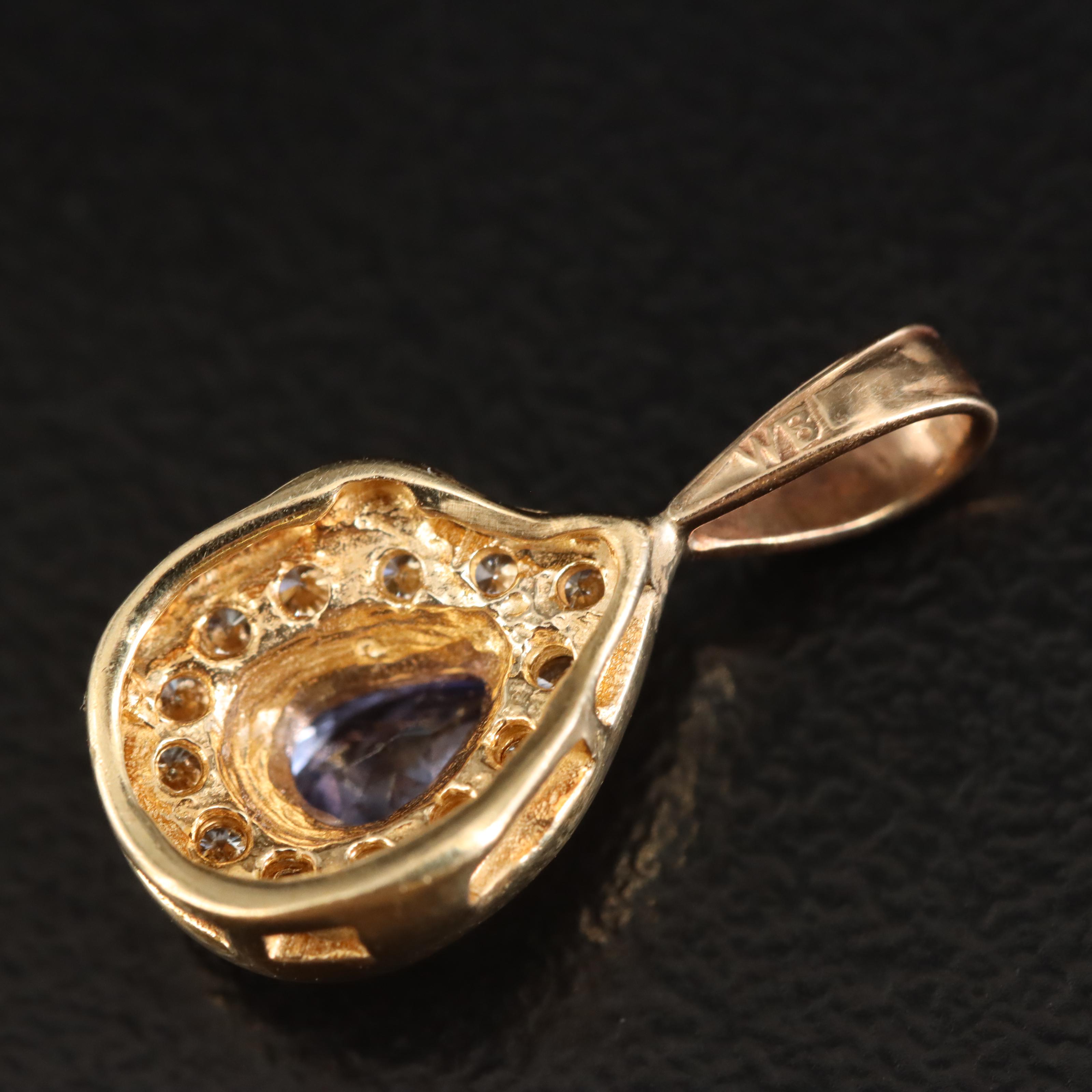 14K Tanzanite and Diamond Pendant