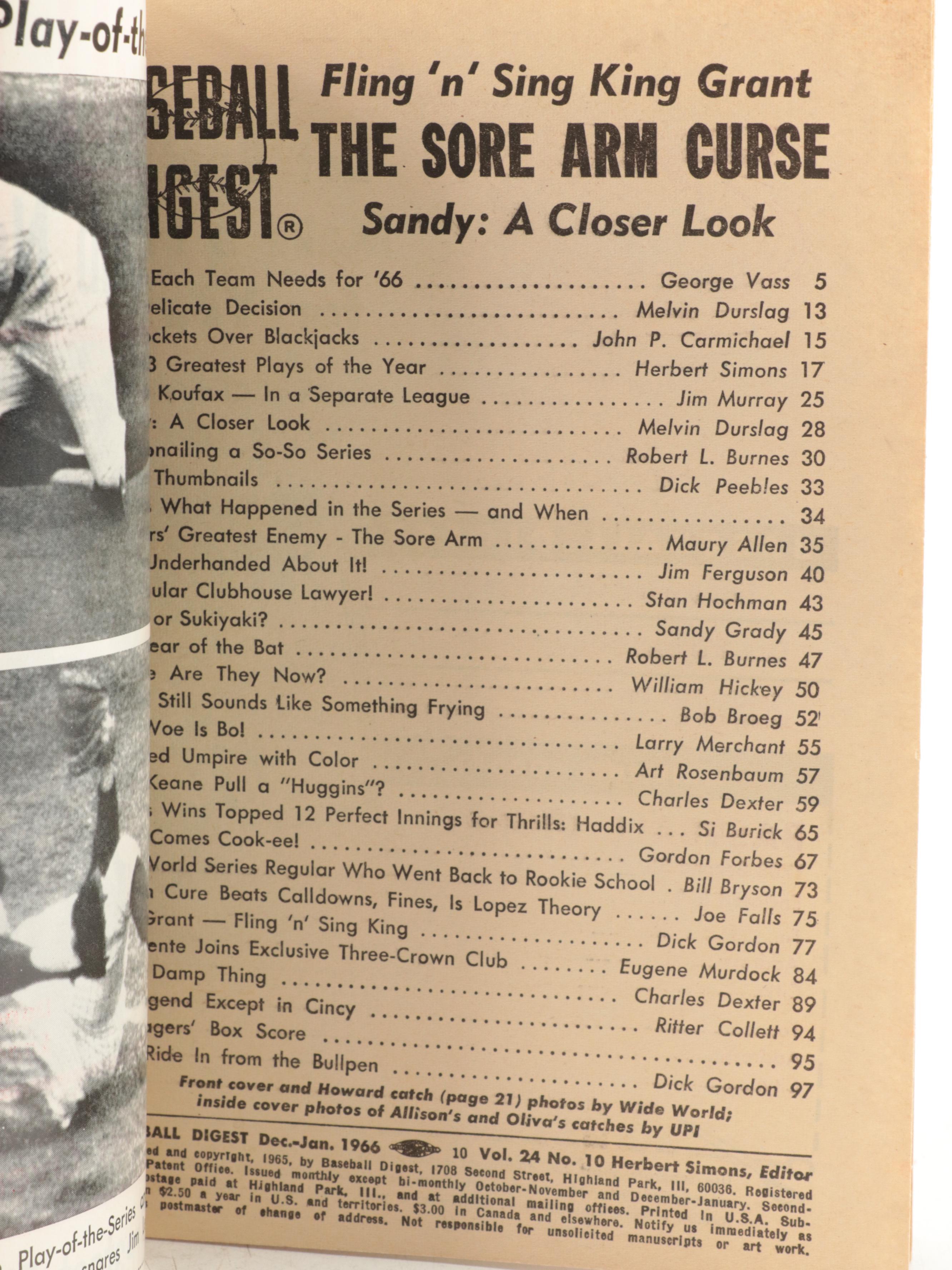 Baseball Digest Books With 1958, 1966 Scouting Reports, More, 1950s–1960s