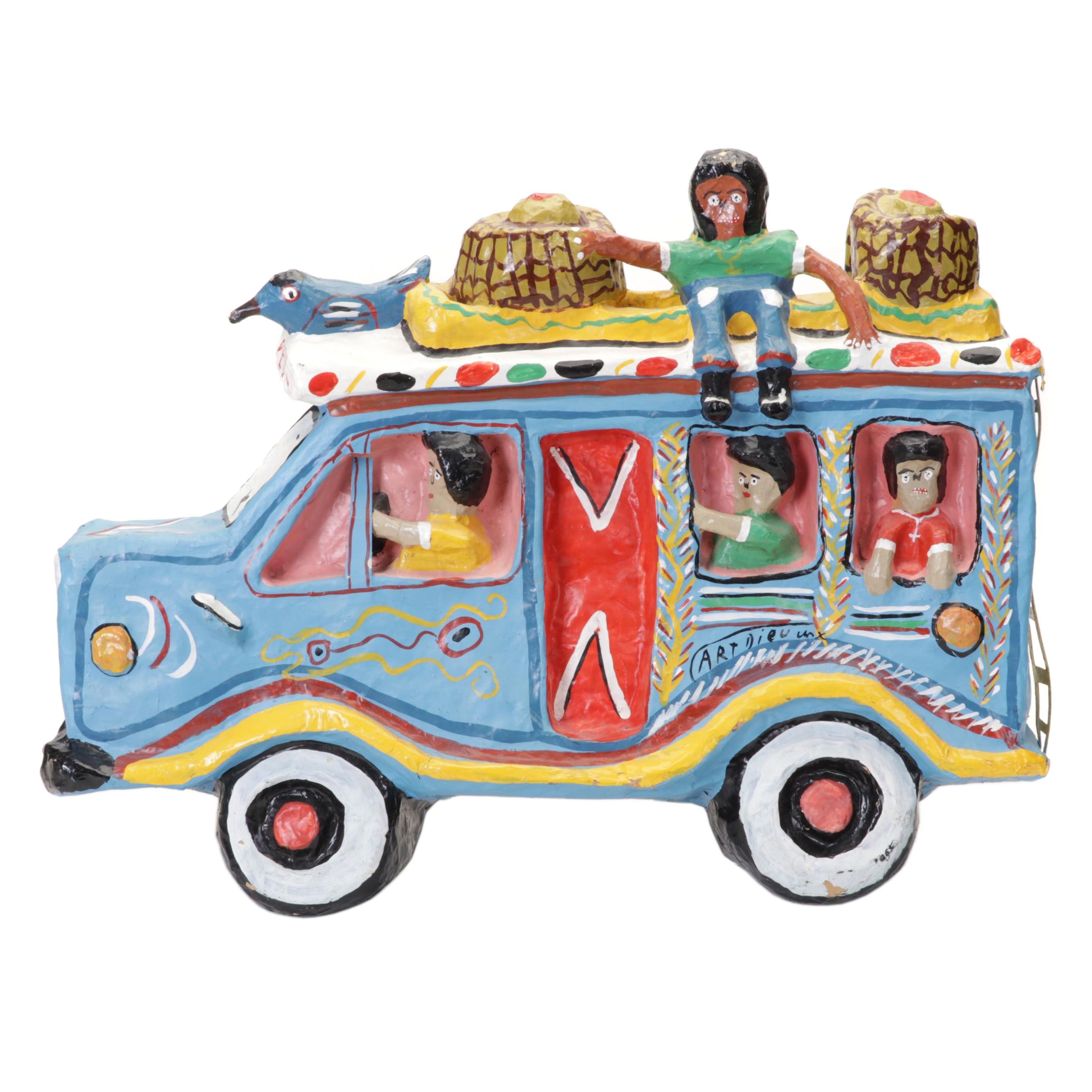 Central American Folk Art Hand-Painted Papier-Mâché Hanging Sculpture