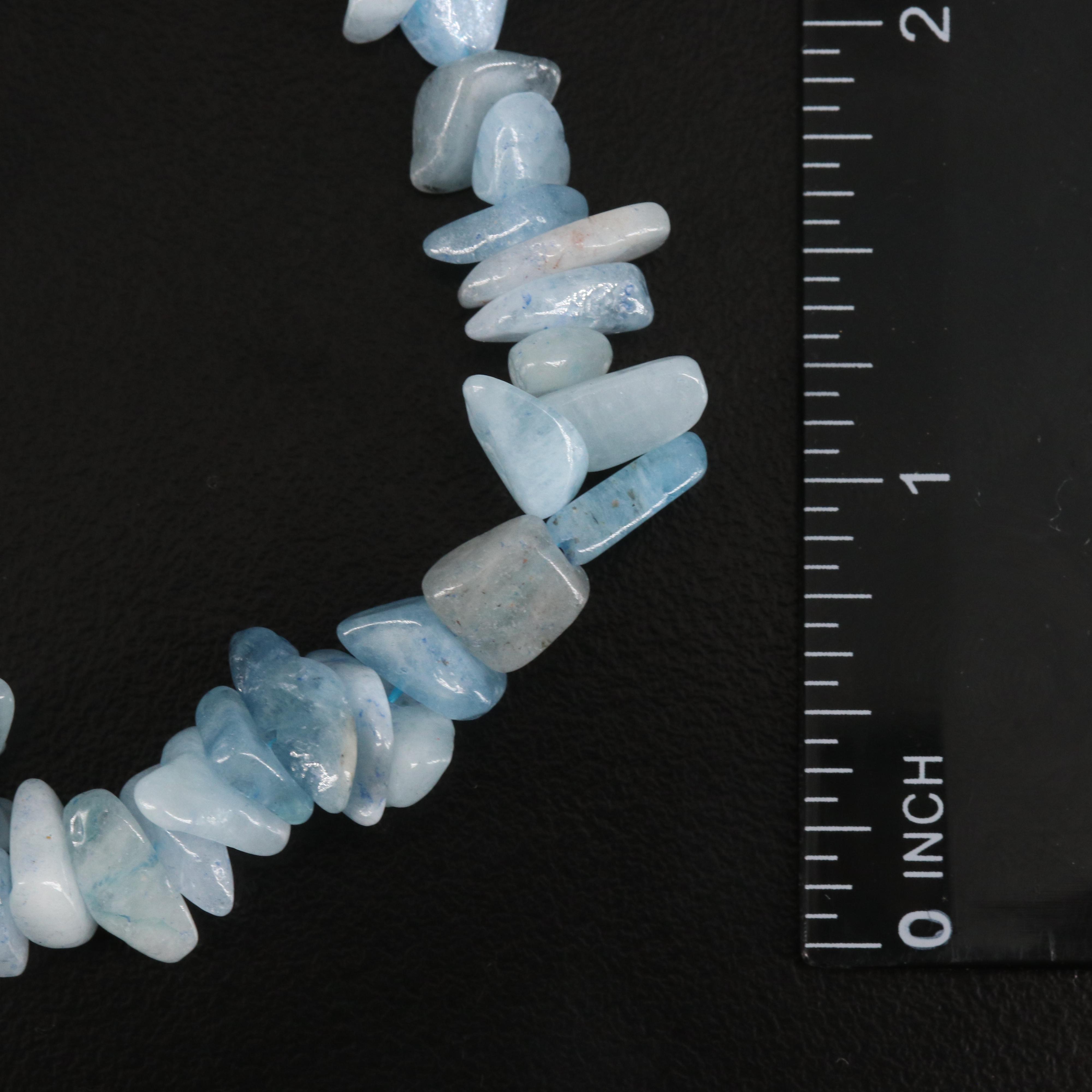 Tumbled Apatite and Quartz Bead Necklaces