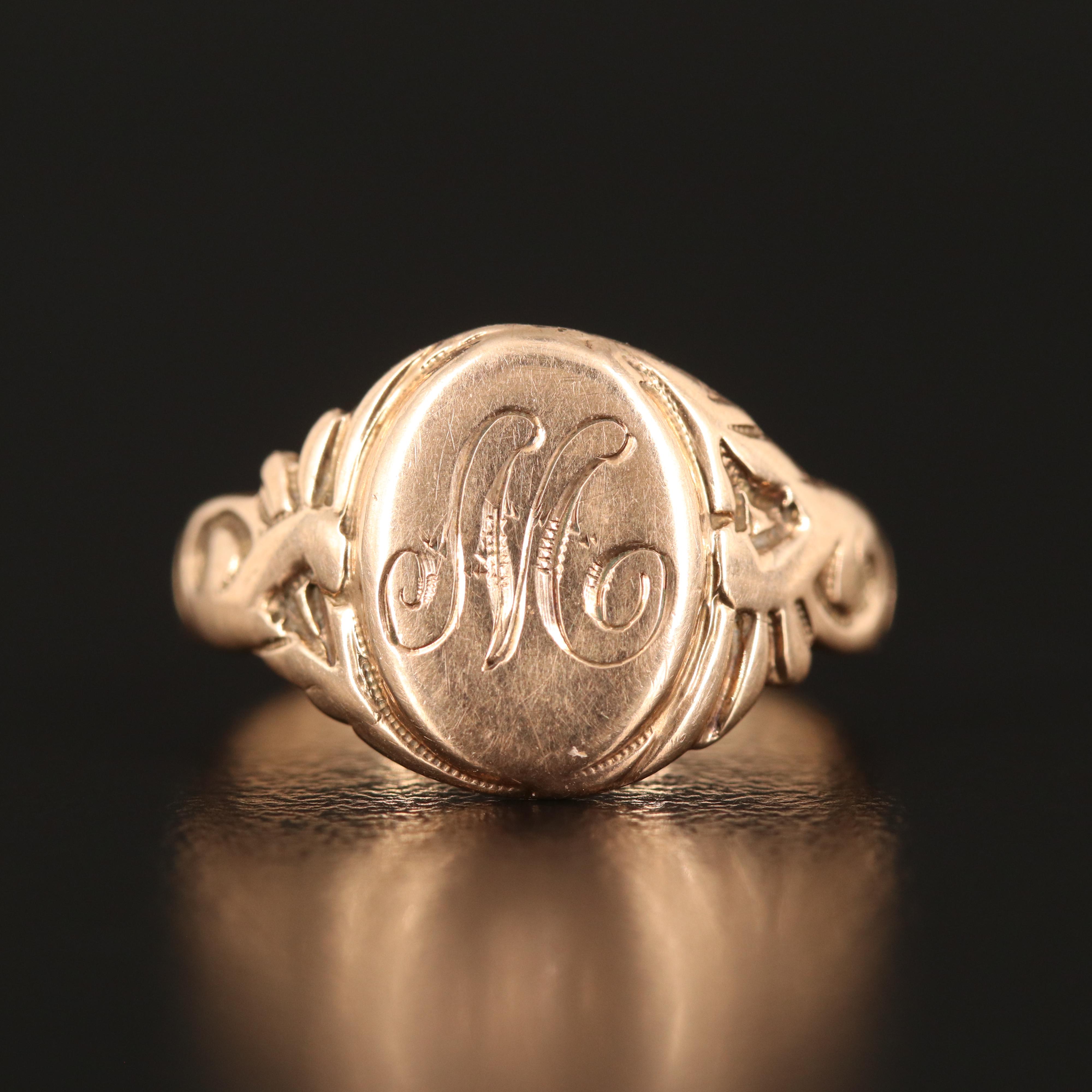Antique 10K Monogrammed Ring