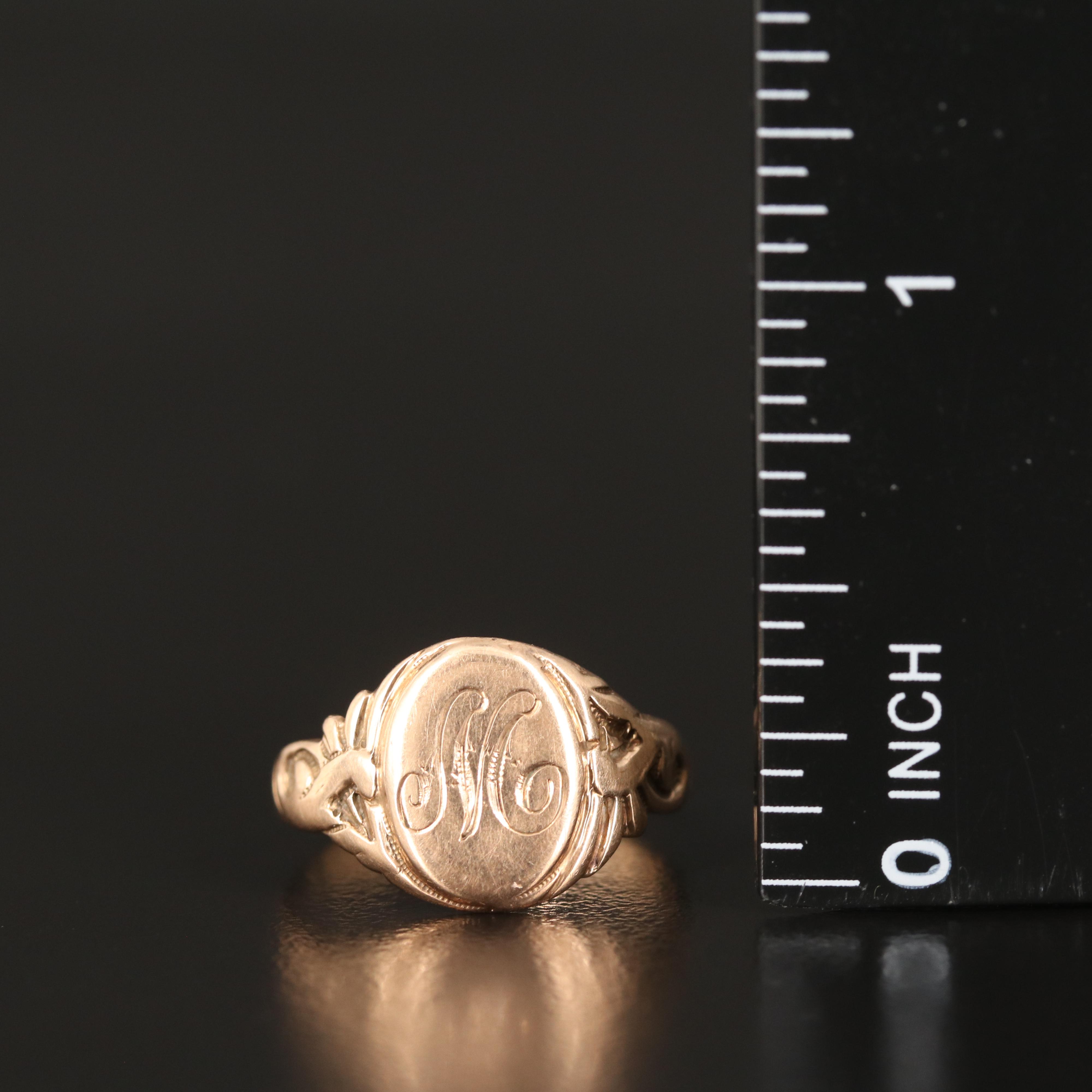 Antique 10K Monogrammed Ring