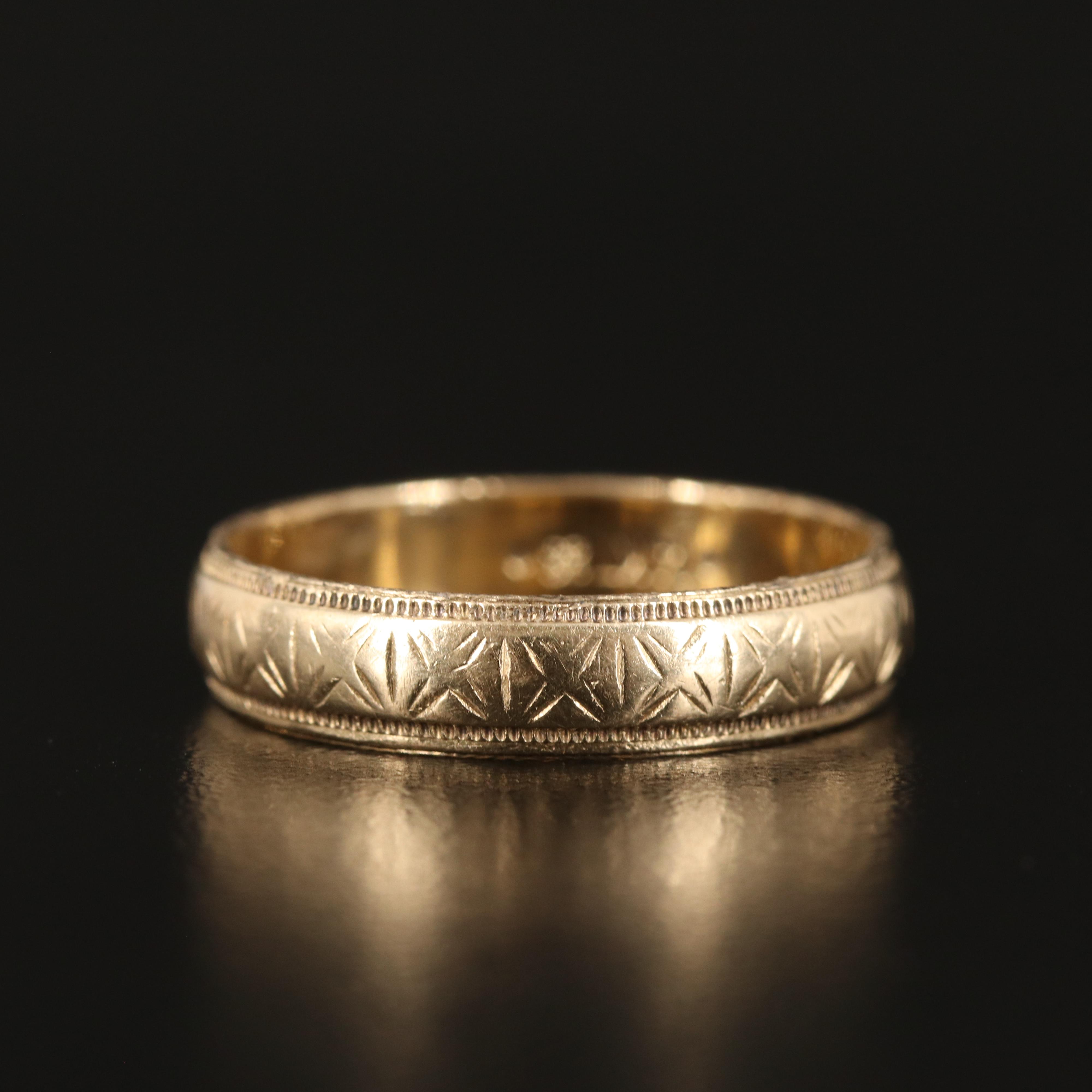 14K Engraved Band