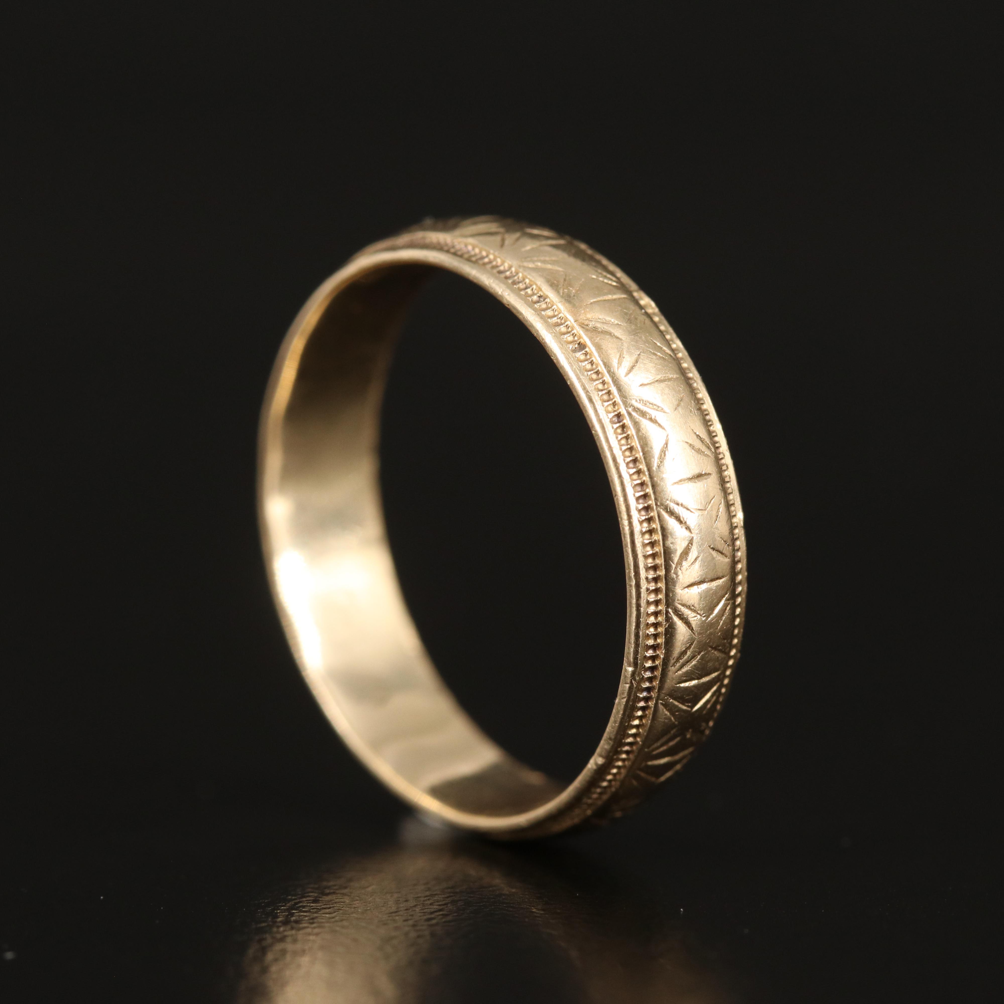 14K Engraved Band