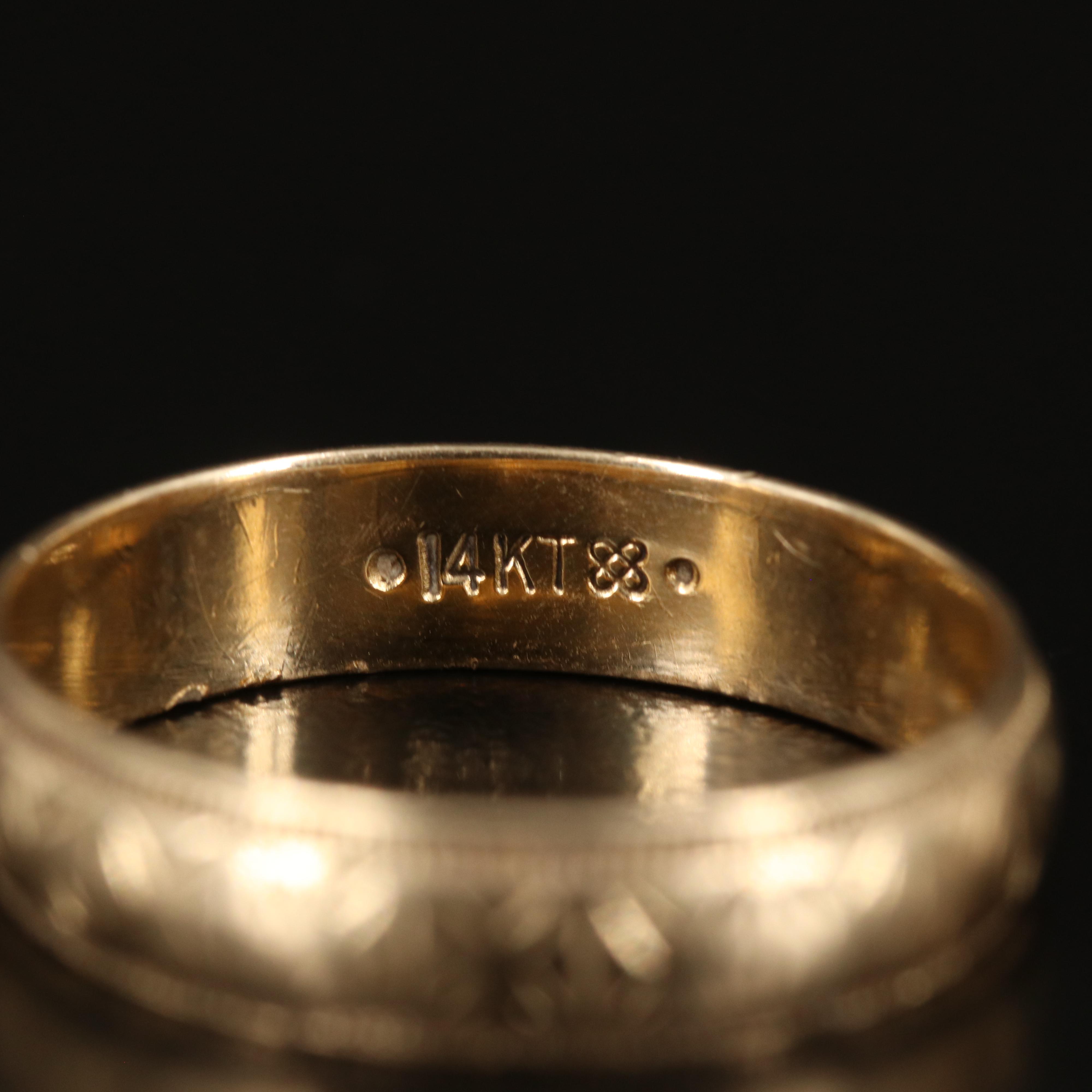 14K Engraved Band