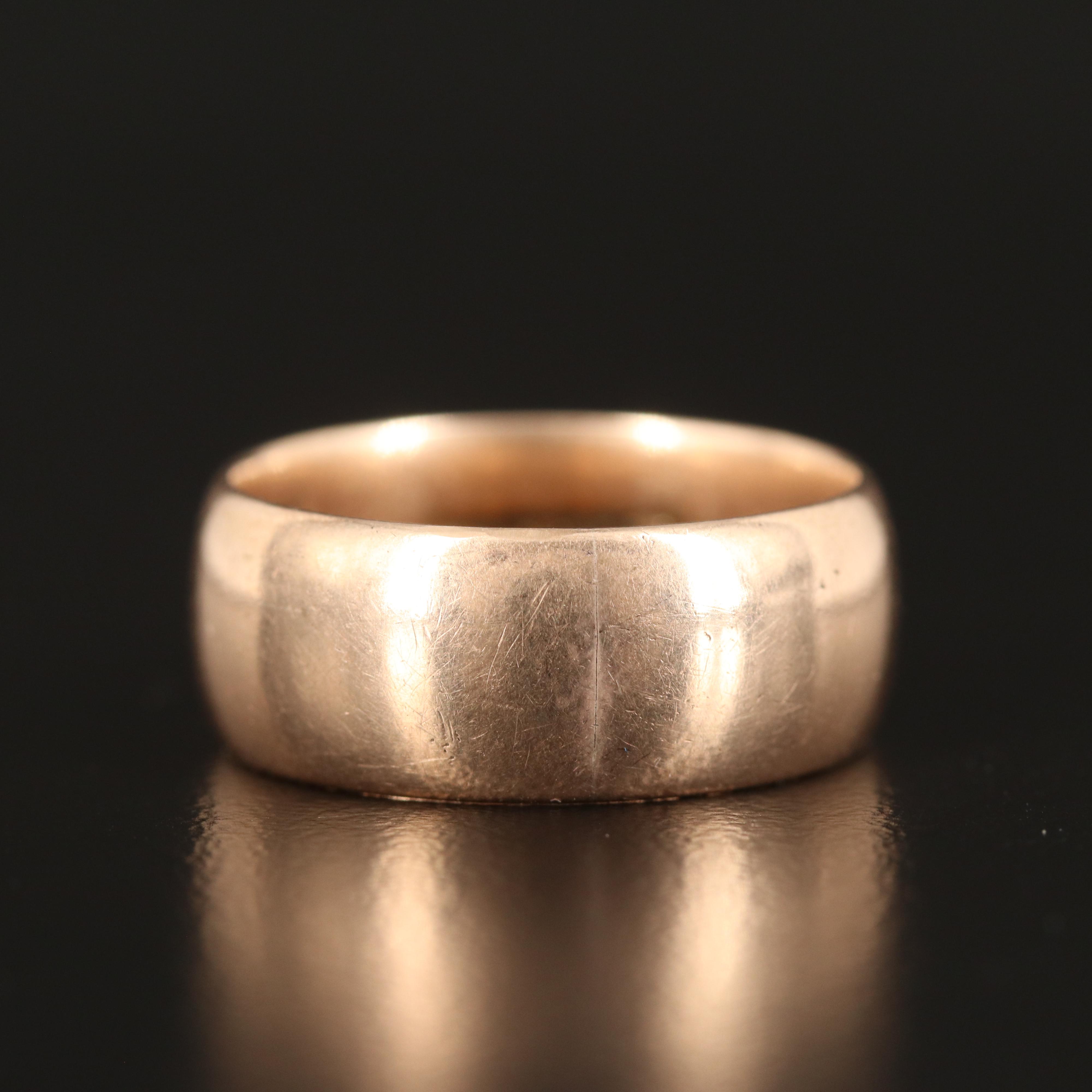 10K Comfort Fit Cigar Band Ring