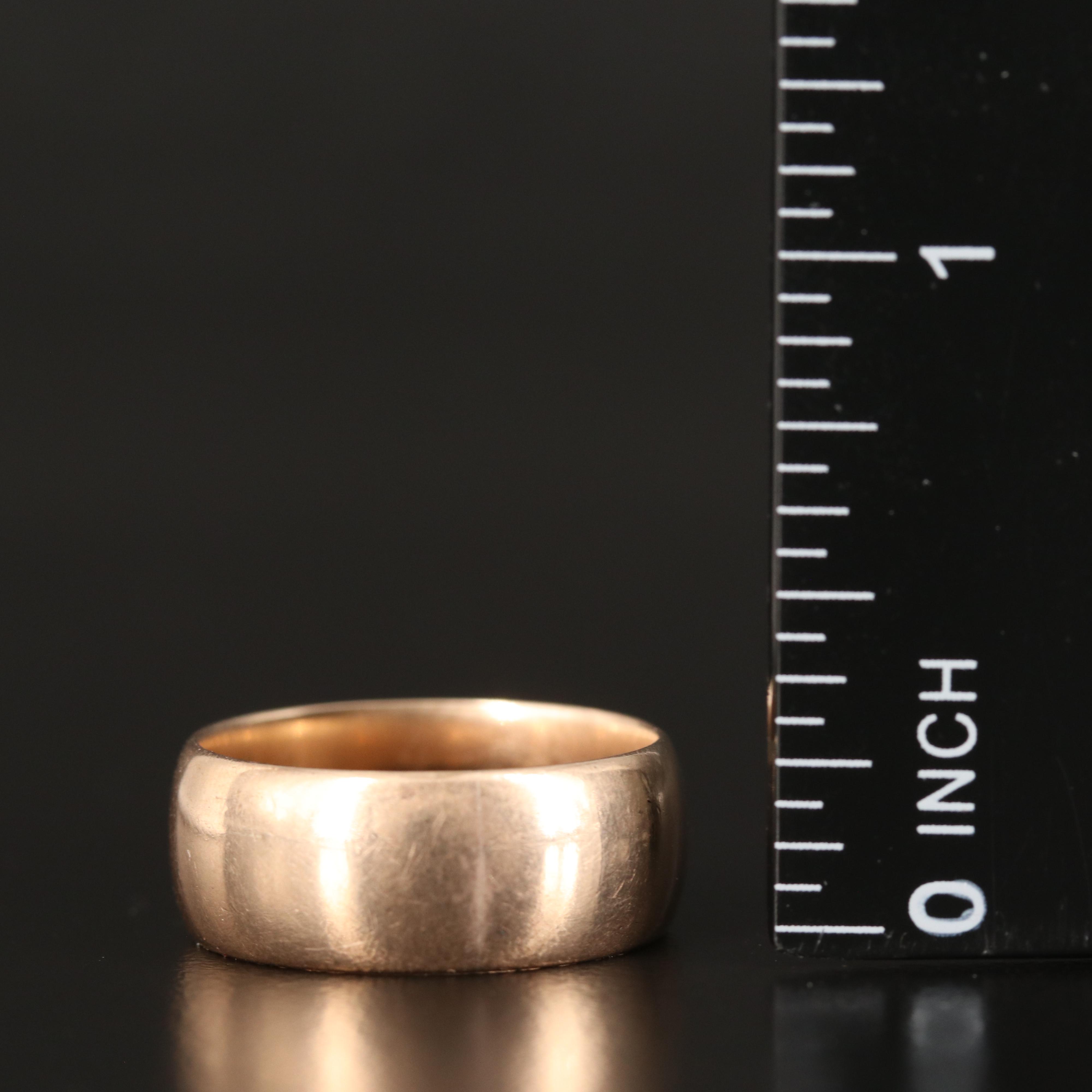 10K Comfort Fit Cigar Band Ring
