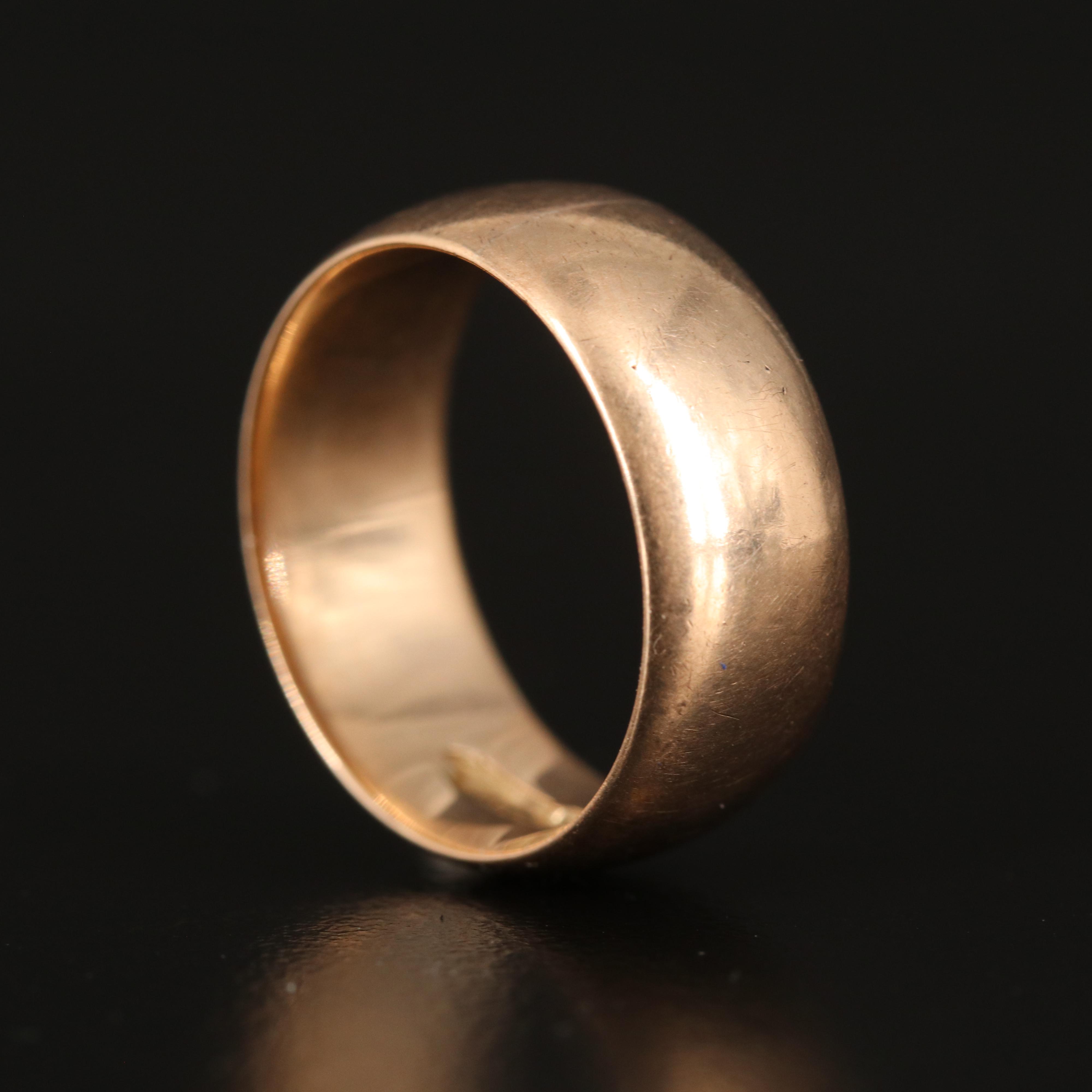 10K Comfort Fit Cigar Band Ring