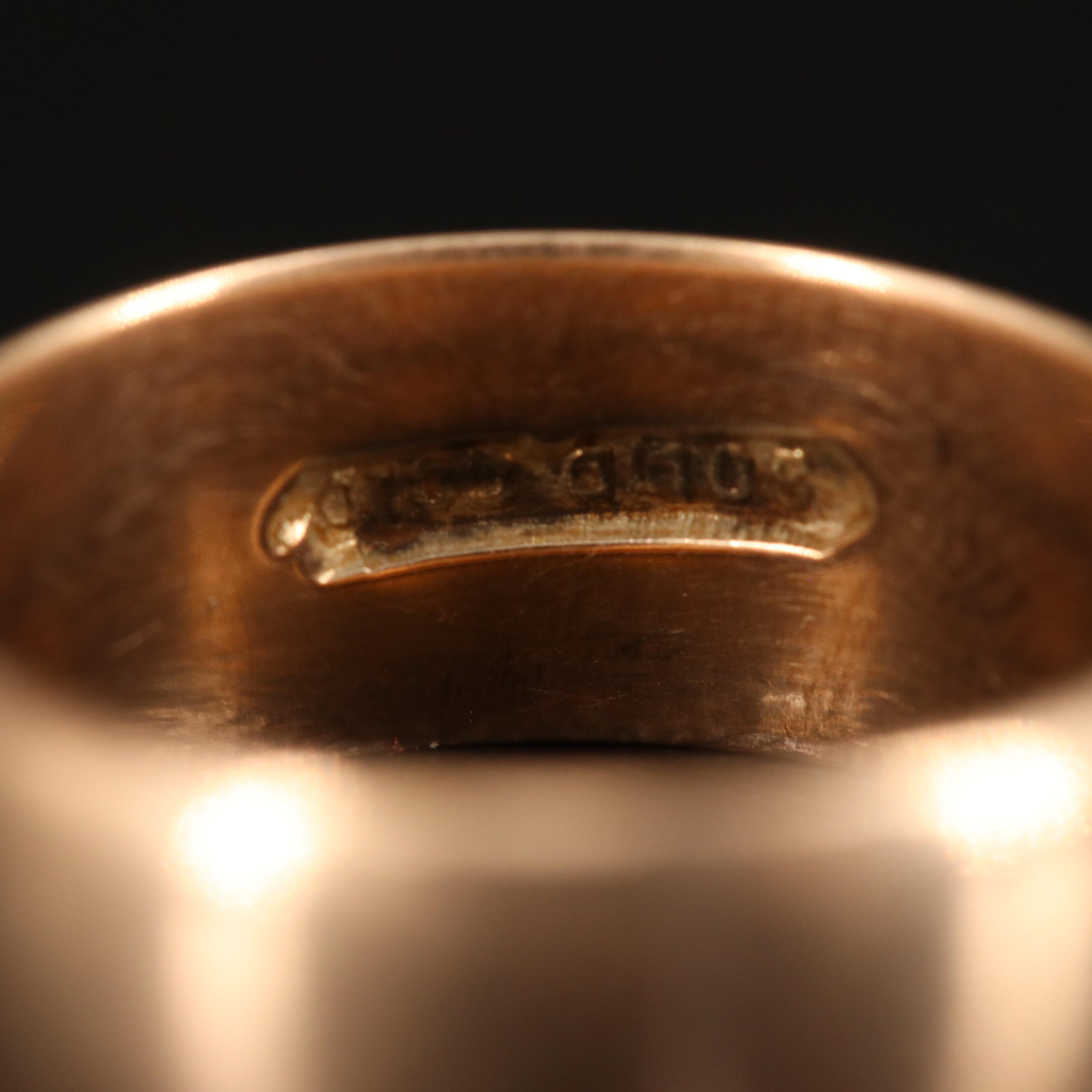 10K Comfort Fit Cigar Band Ring